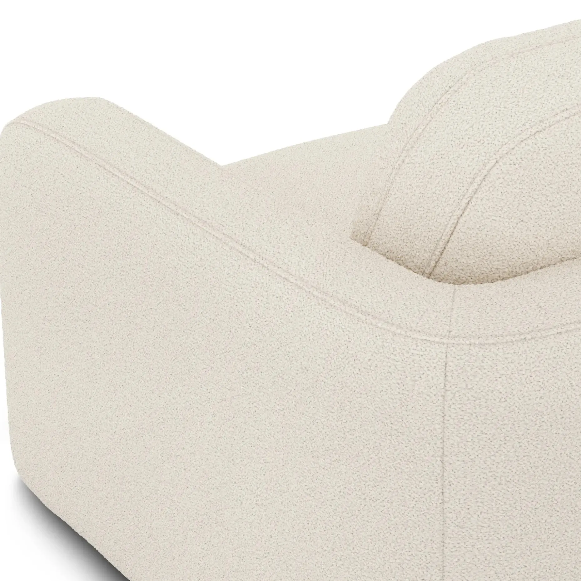 Vati 92" Sofa - Natural Oak and Ivory Wool Bouclé