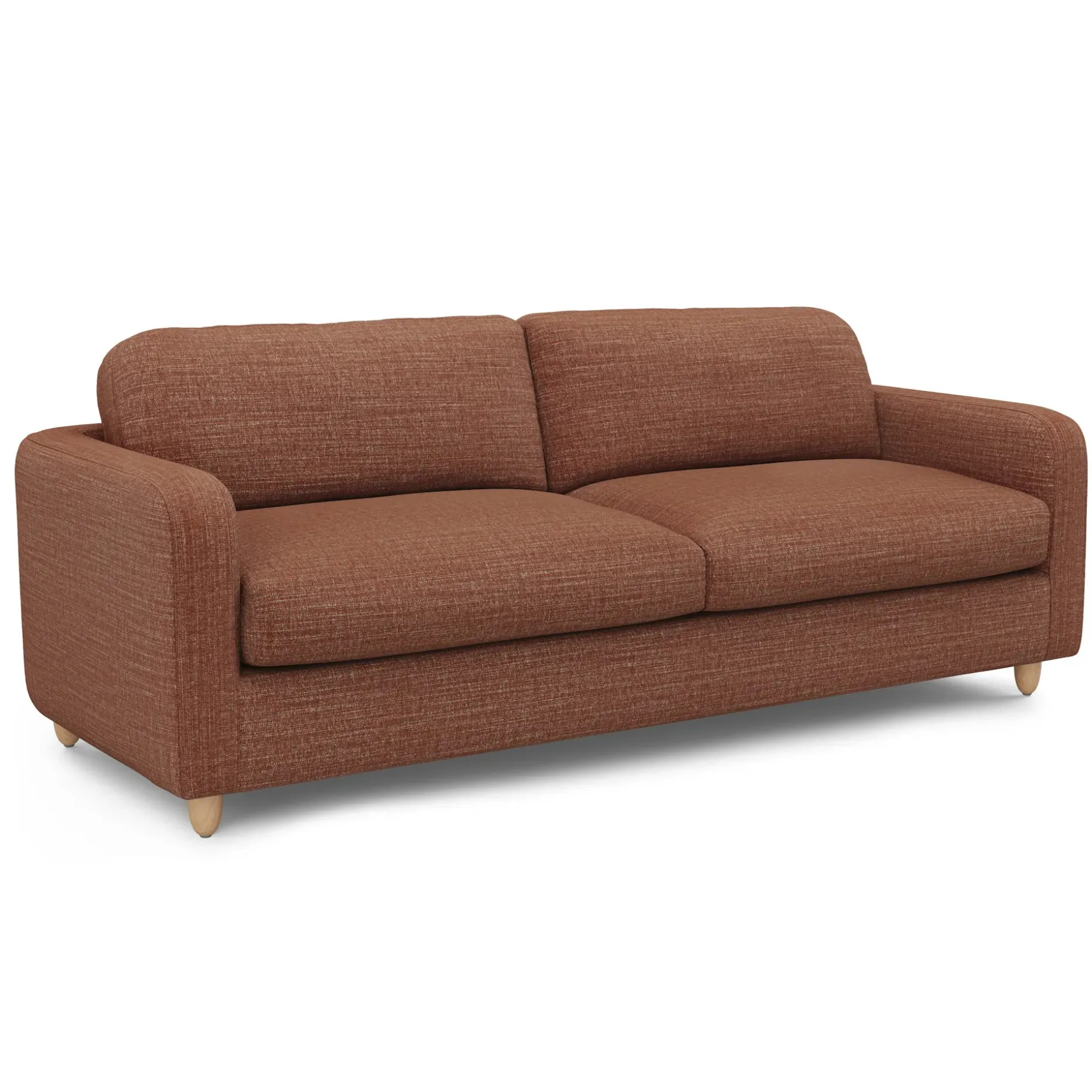 Vati 92" Sofa - Natural Oak and Napa Rust