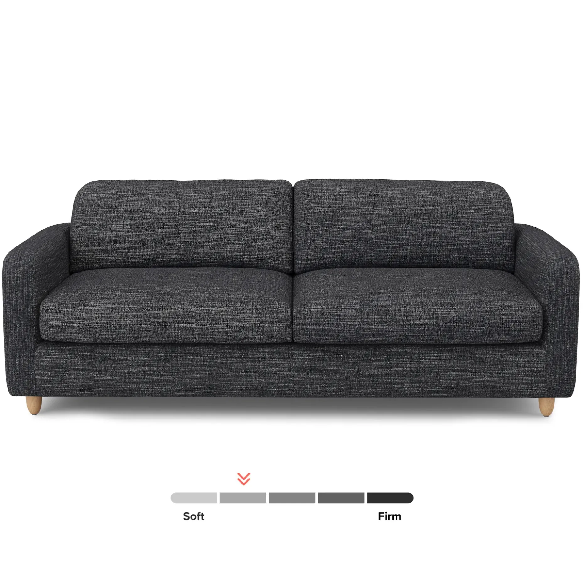 Vati 92" Sofa - Natural Oak and Napa Charcoal