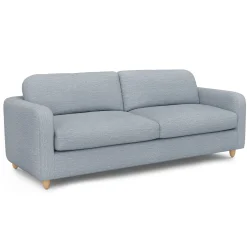 Vati 92" Sofa - Natural Oak and Silver Light Blue