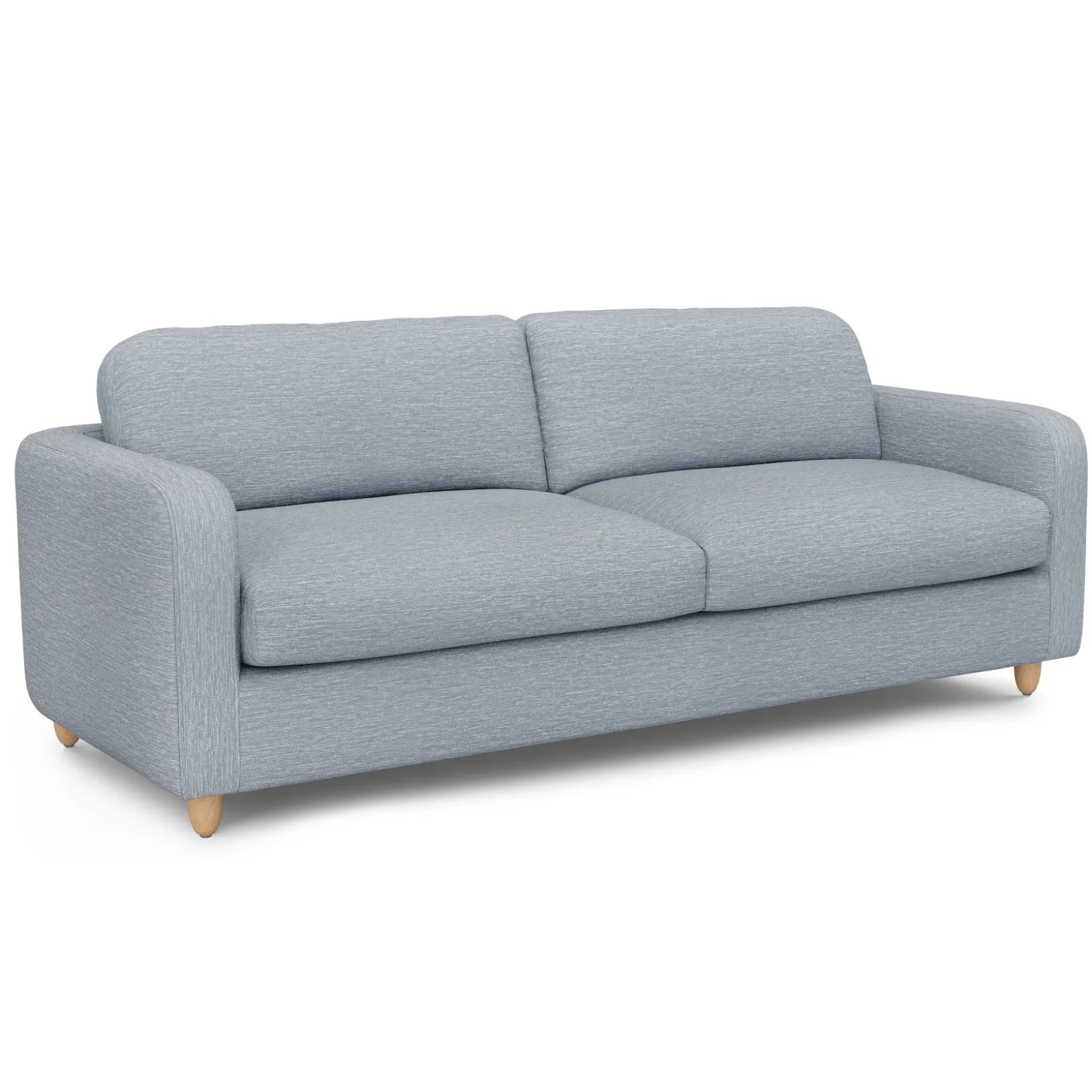 Vati 92" Sofa - Natural Oak and Silver Light Blue