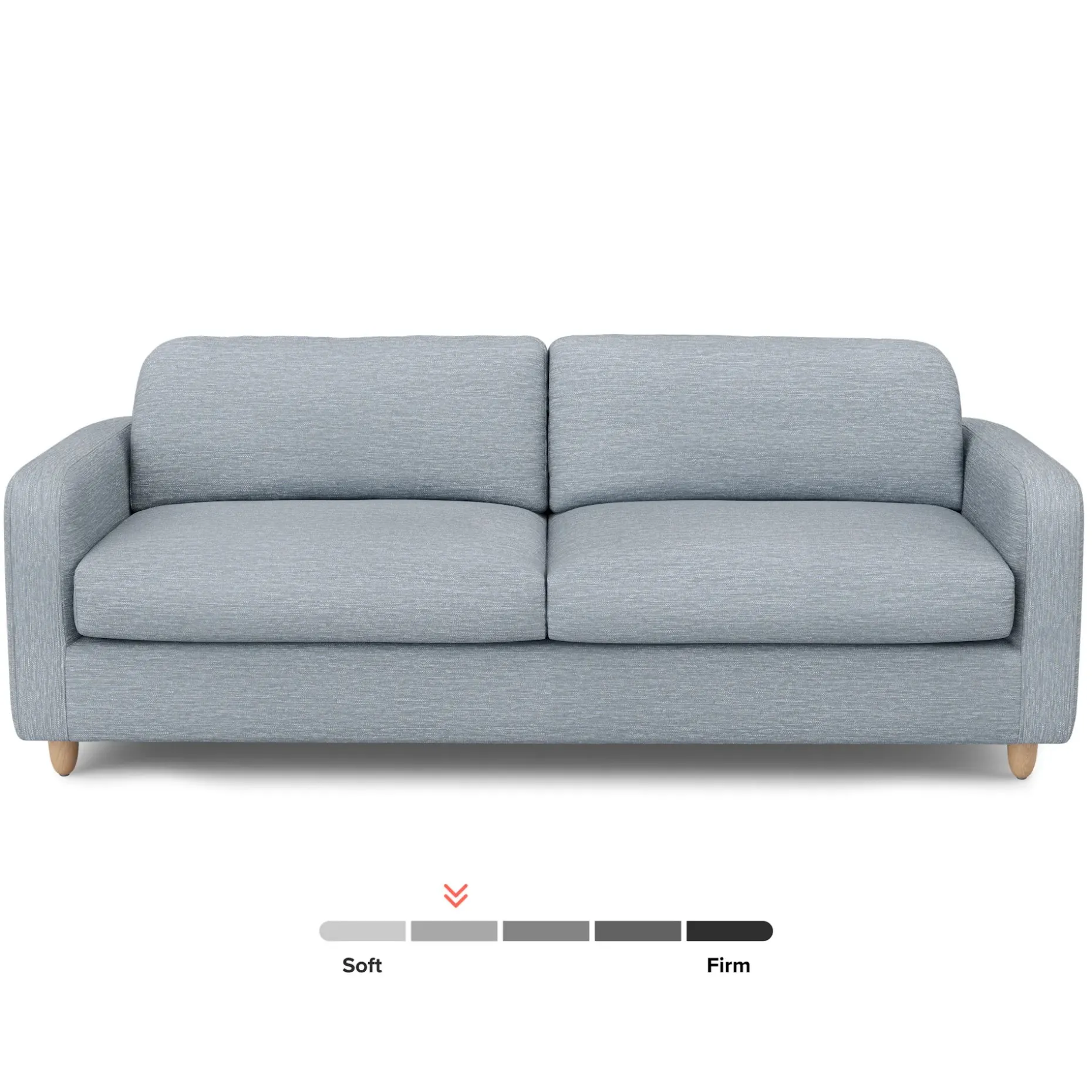 Vati 92" Sofa - Natural Oak and Silver Light Blue