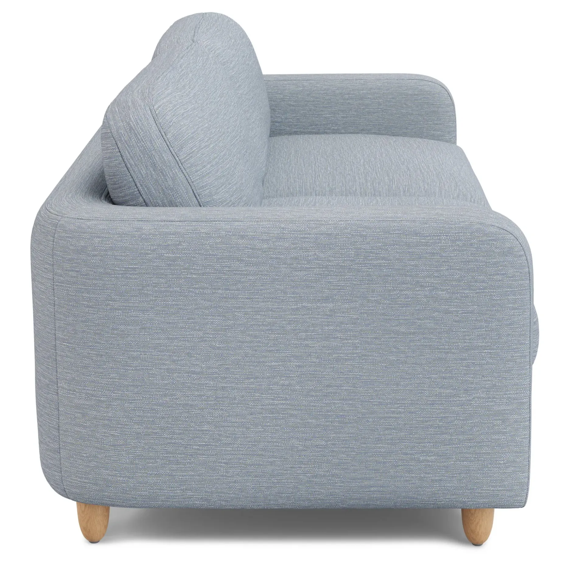 Vati 92" Sofa - Natural Oak and Silver Light Blue