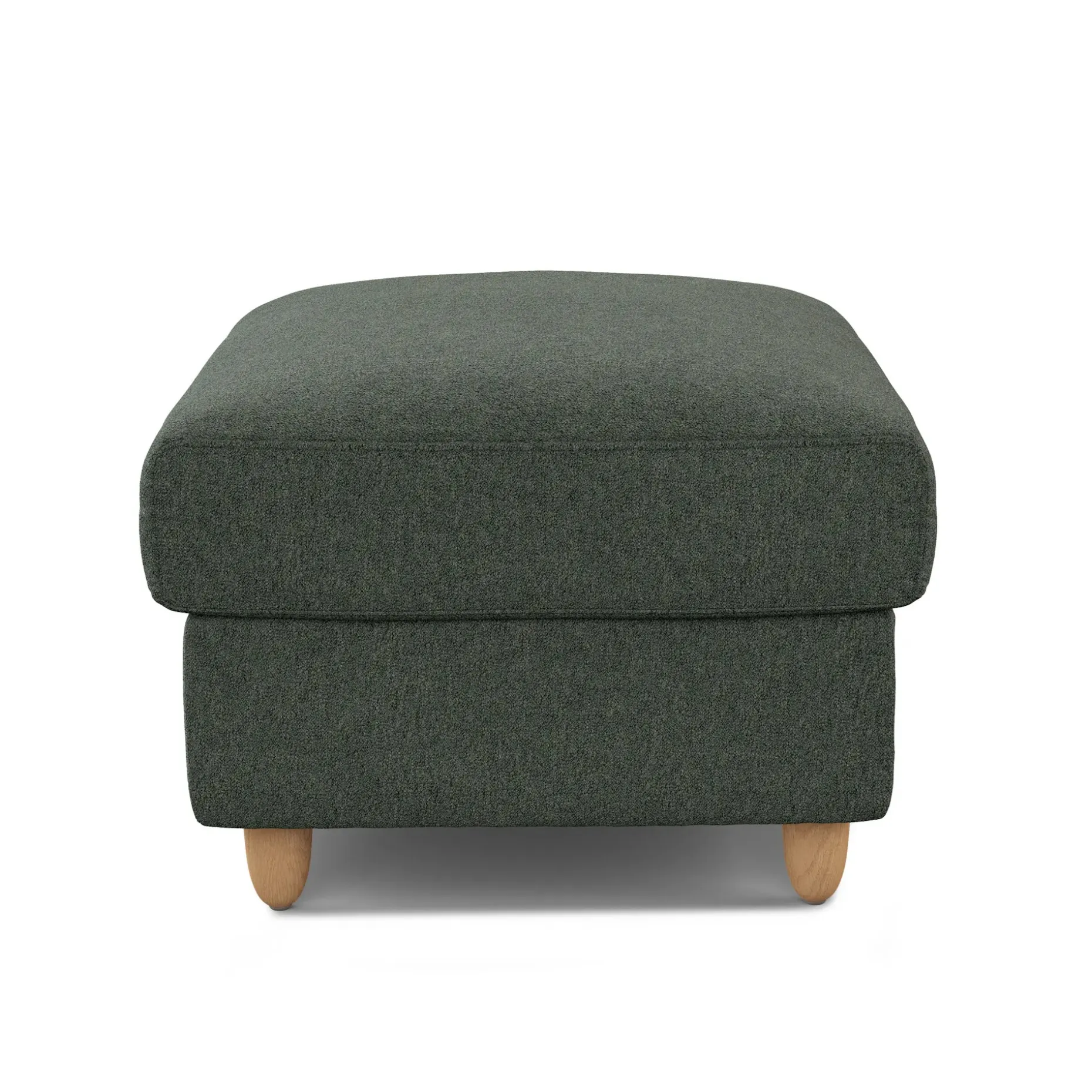 Vati 33" Storage Ottoman - Natural Oak and Green Wool Bouclé