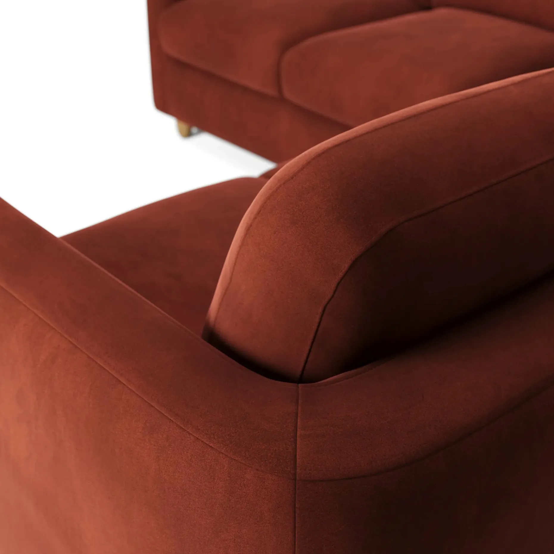 Vati 92" Velvet Corner Sectional - Hale Rust