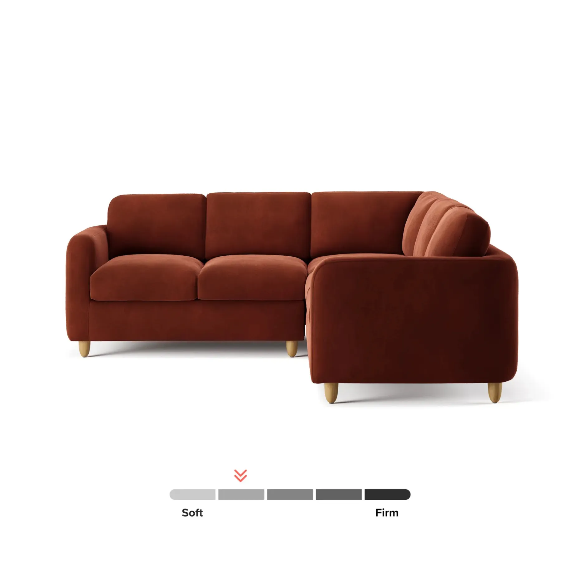 Vati 92" Velvet Corner Sectional - Hale Rust