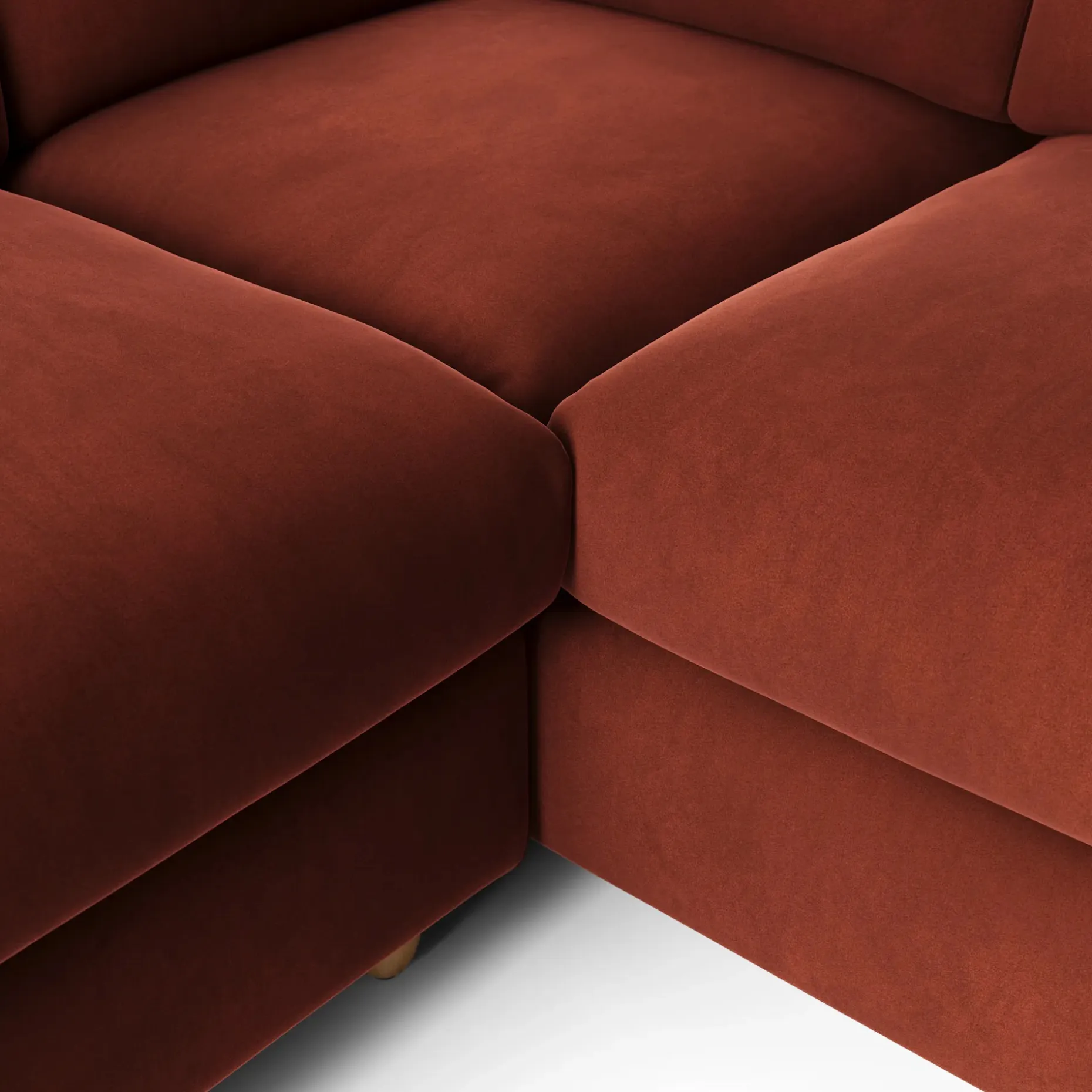 Vati 92" Velvet Corner Sectional - Hale Rust