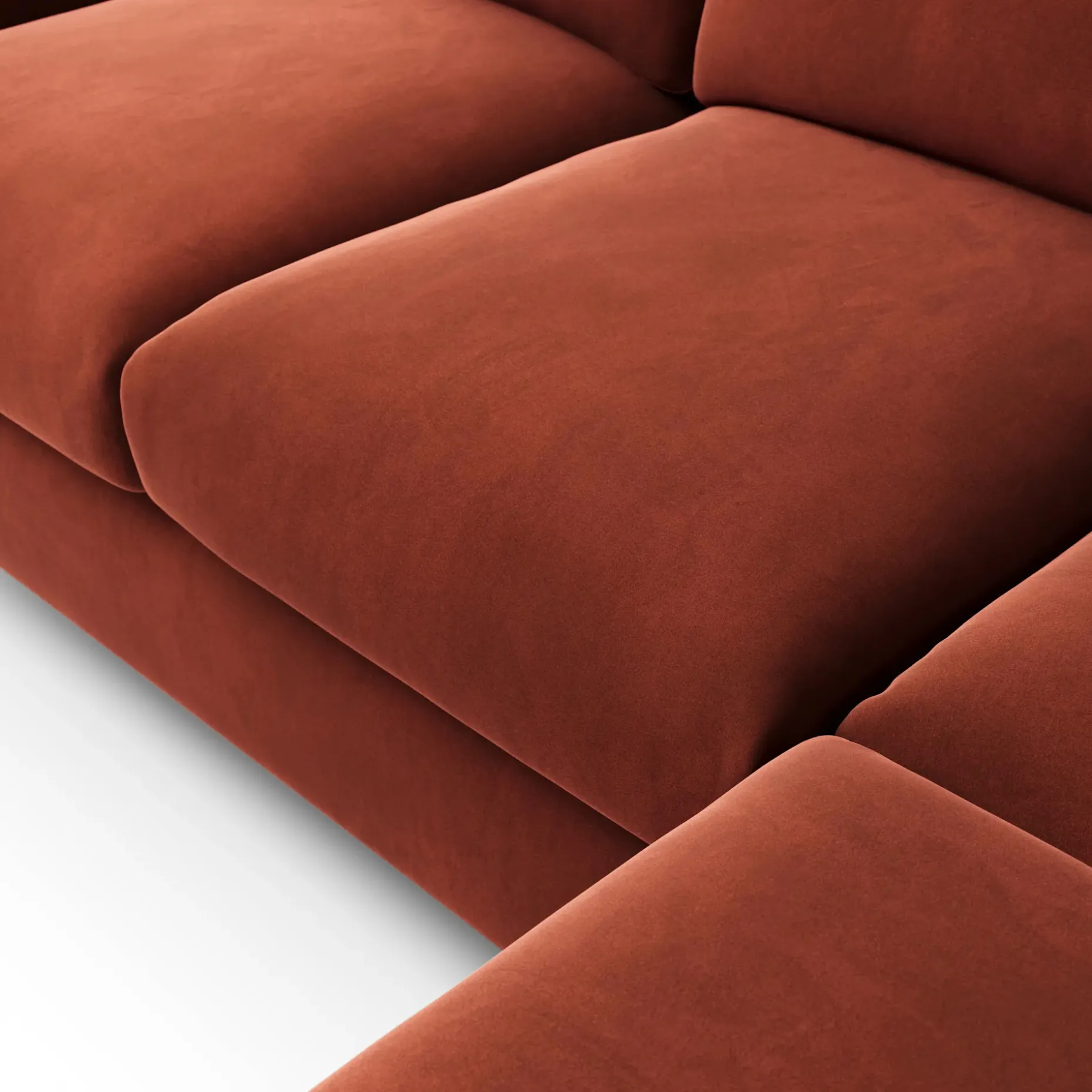 Vati 92" Velvet Corner Sectional - Hale Rust
