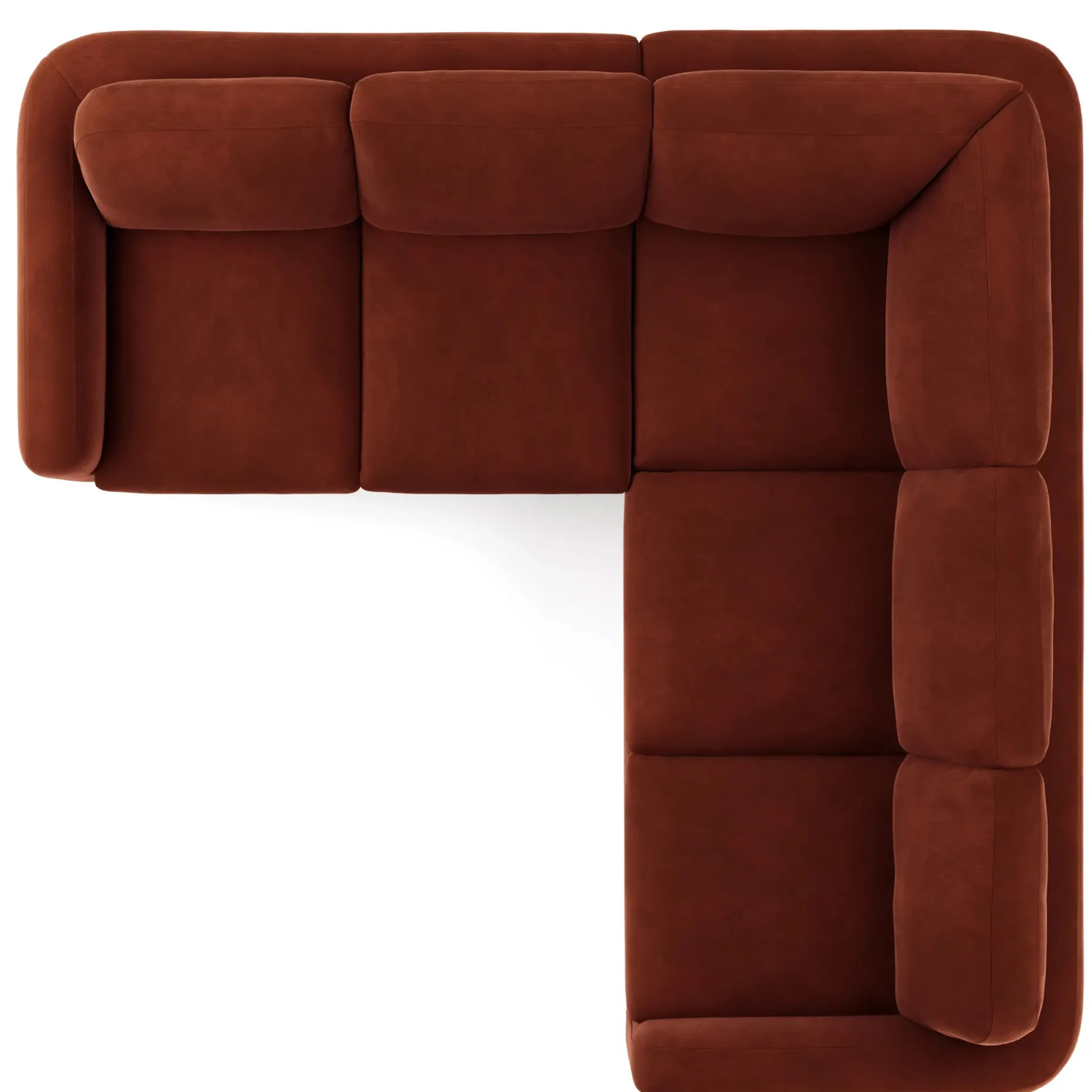 Vati 92" Velvet Corner Sectional - Hale Rust