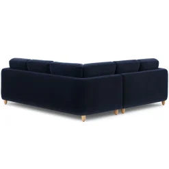 Vati 92" Velvet Corner Sectional - Natural Oak and Hale Ink