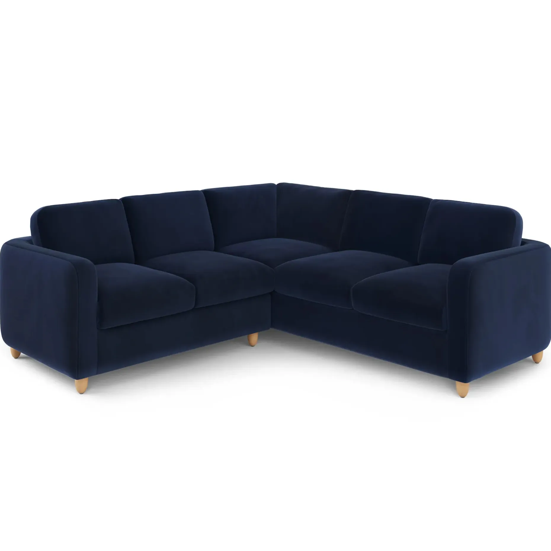 Vati 92" Velvet Corner Sectional - Natural Oak and Hale Ink