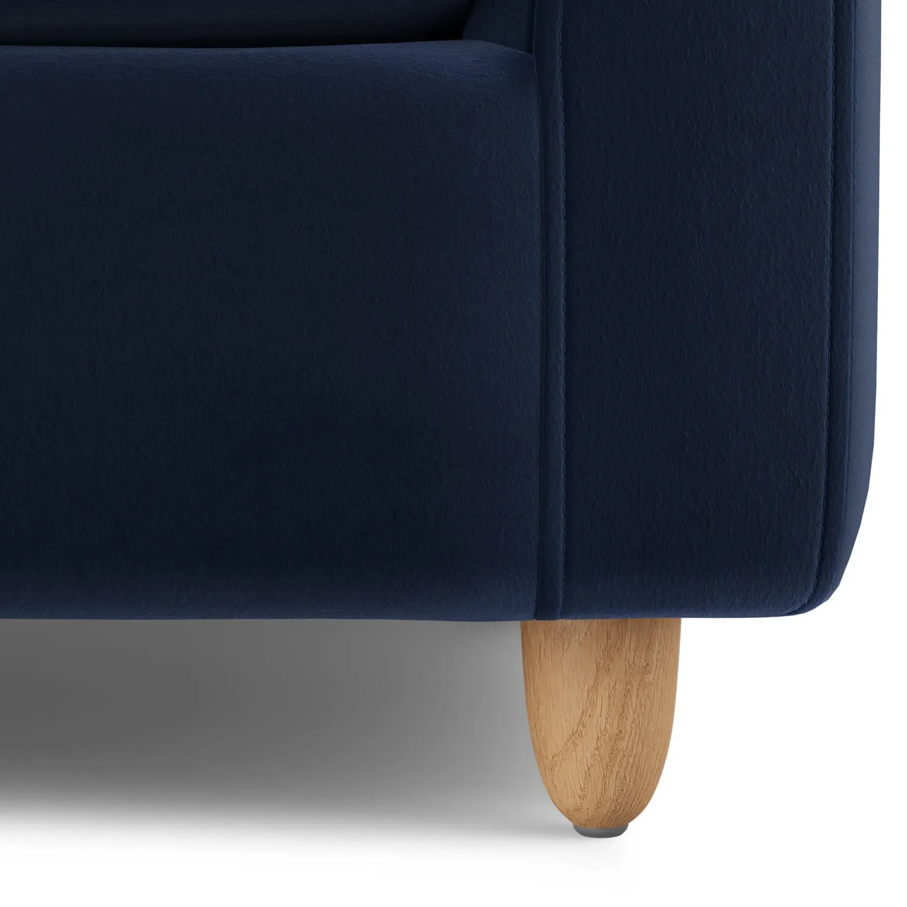Vati 92" Velvet Corner Sectional - Natural Oak and Hale Ink