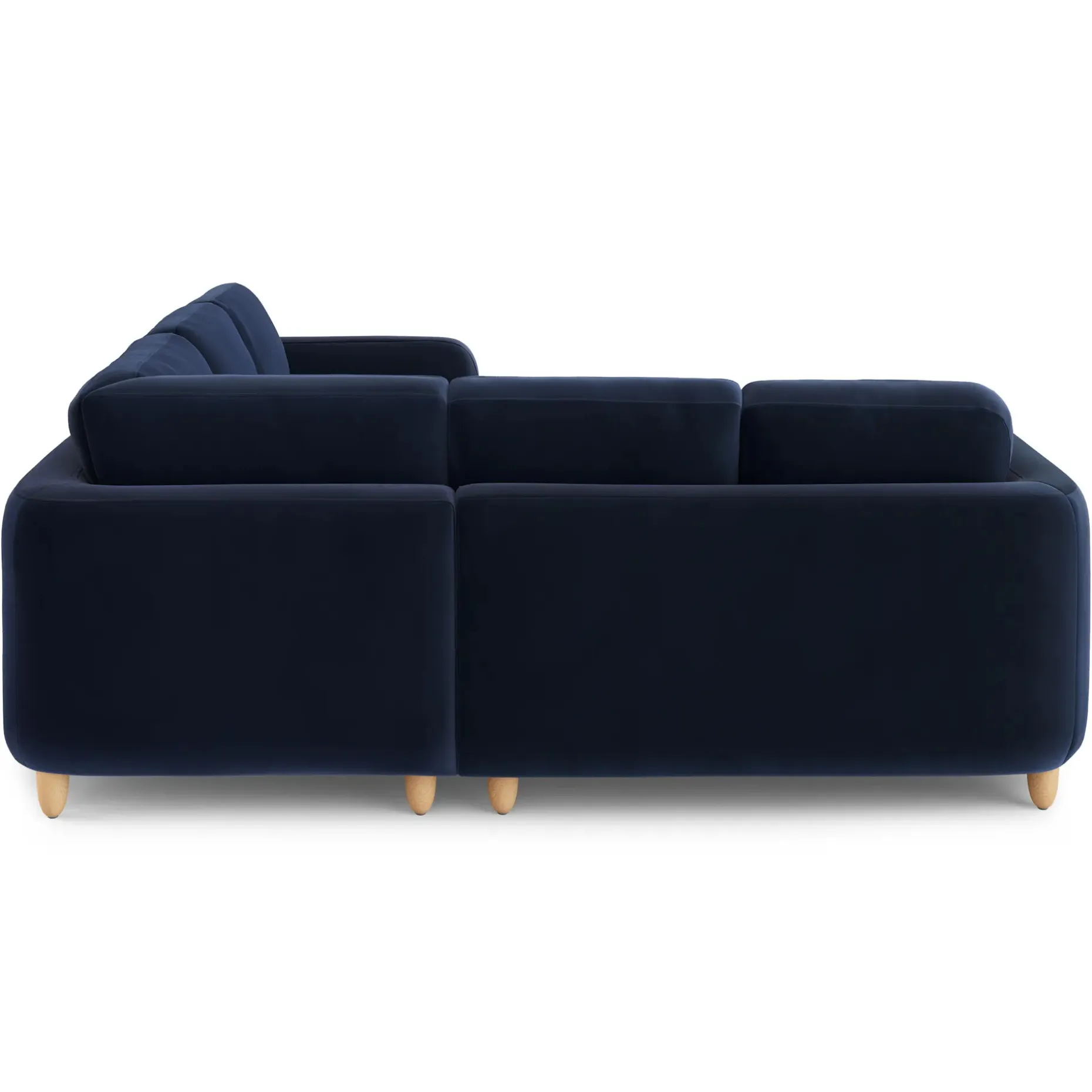 Vati 92" Velvet Corner Sectional - Natural Oak and Hale Ink