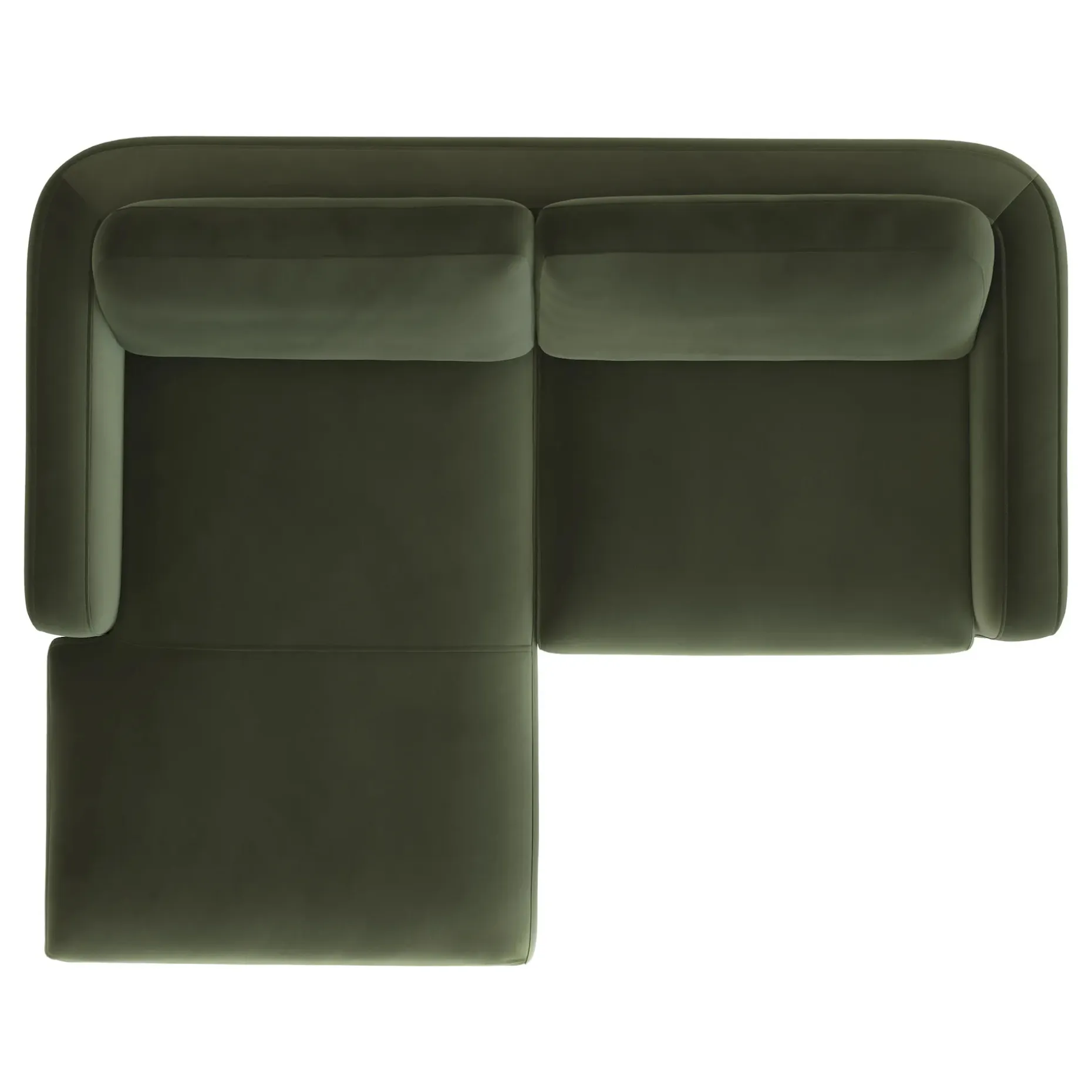 Vati 80" Velvet Left Storage Sectional - Natural Oak and Hale Fir Green