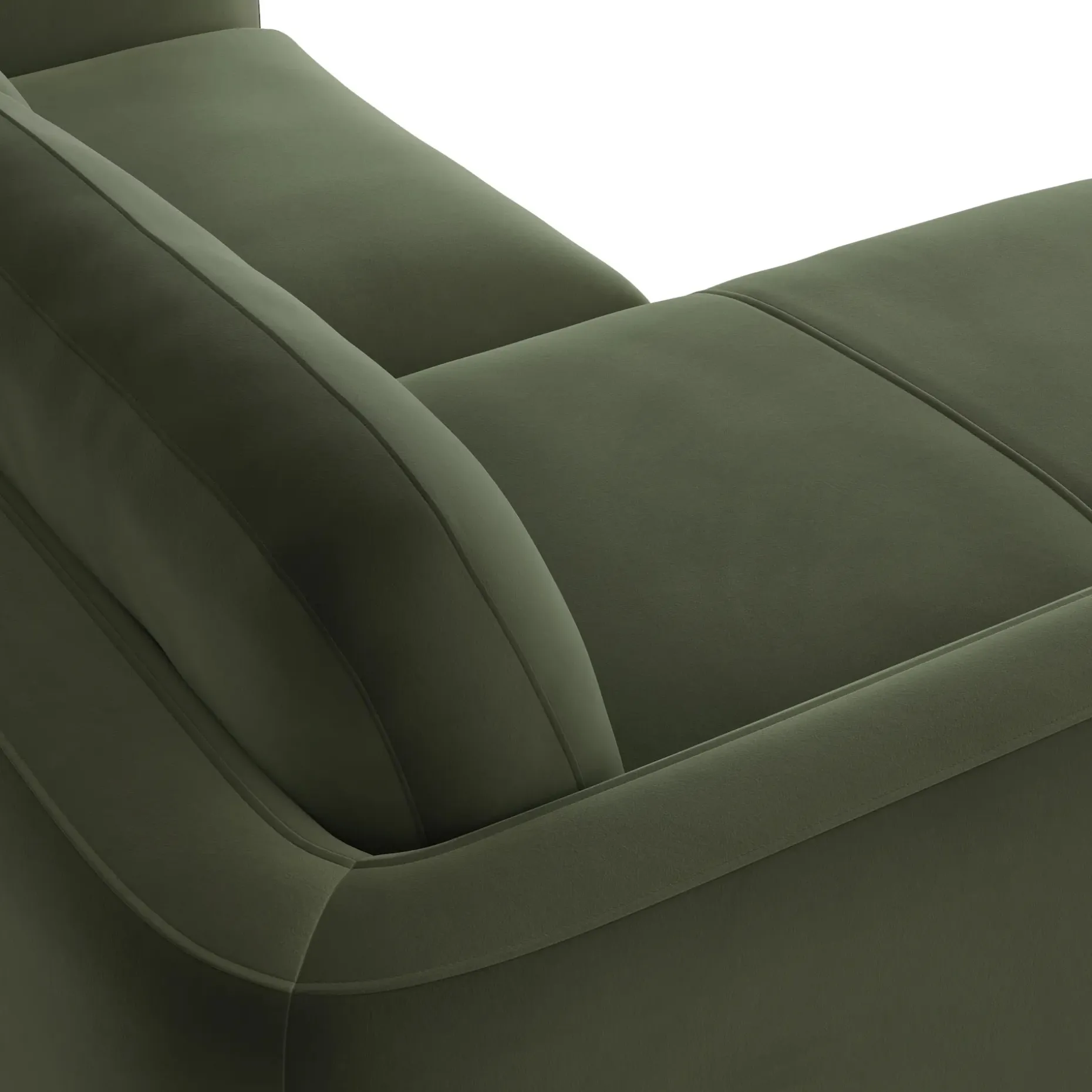 Vati 80" Velvet Left Storage Sectional - Natural Oak and Hale Fir Green