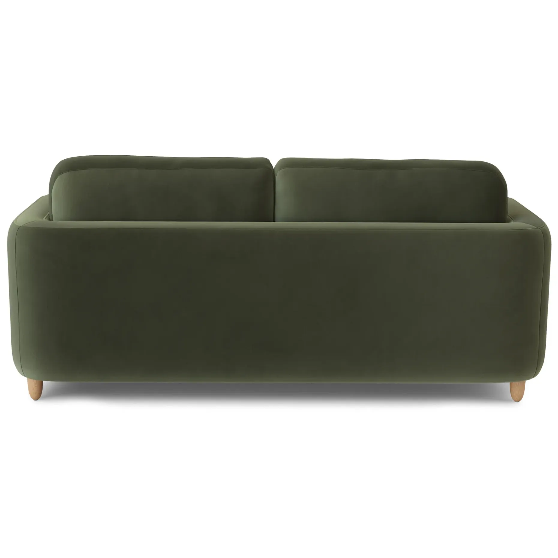 Vati 80" Velvet Left Storage Sectional - Natural Oak and Hale Fir Green