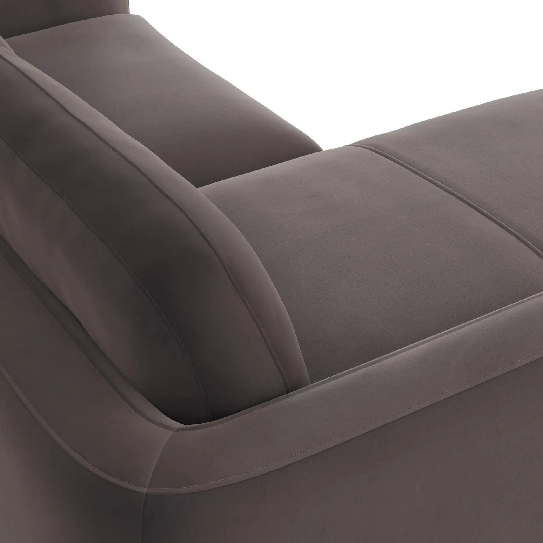 Vati 80" Velvet Left Storage Sectional - Natural Oak and Hale Warm Gray