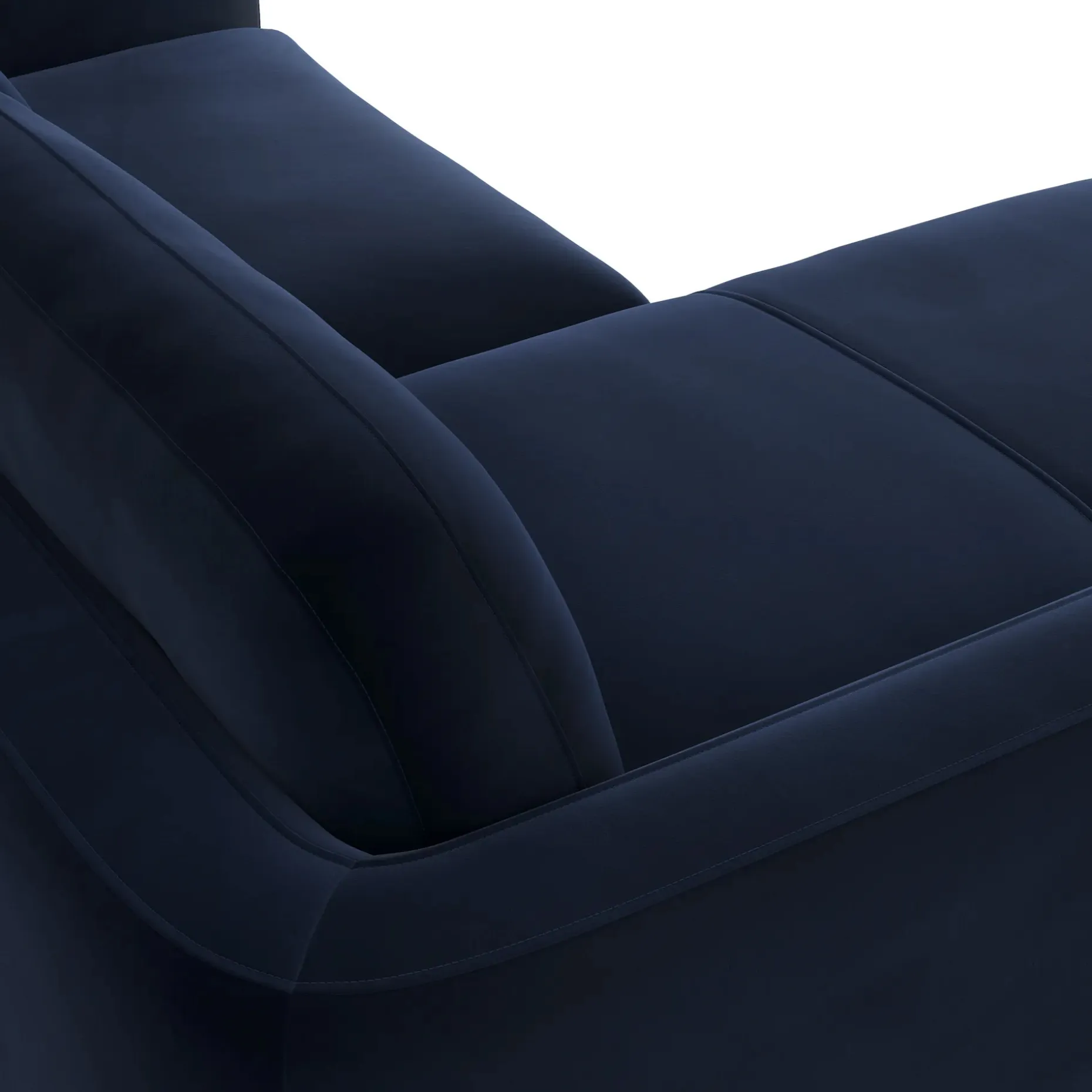 Vati 80" Velvet Left Storage Sectional - Natural Oak and Hale Ink