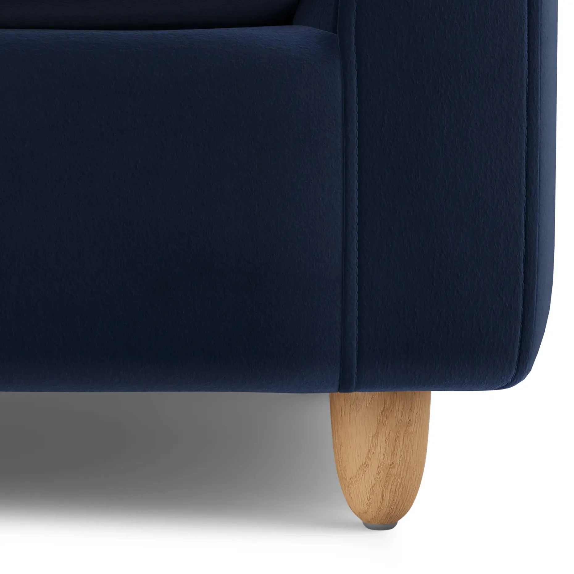 Vati 80" Velvet Left Storage Sectional - Natural Oak and Hale Ink