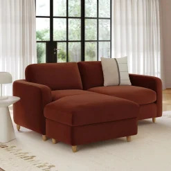 Vati 80" Velvet Left Storage Sectional - Hale Rust