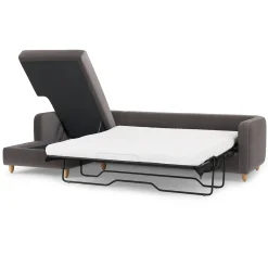 Vati 114" Velvet Left Storage Sleeper Sectional - Hale Warm Gray