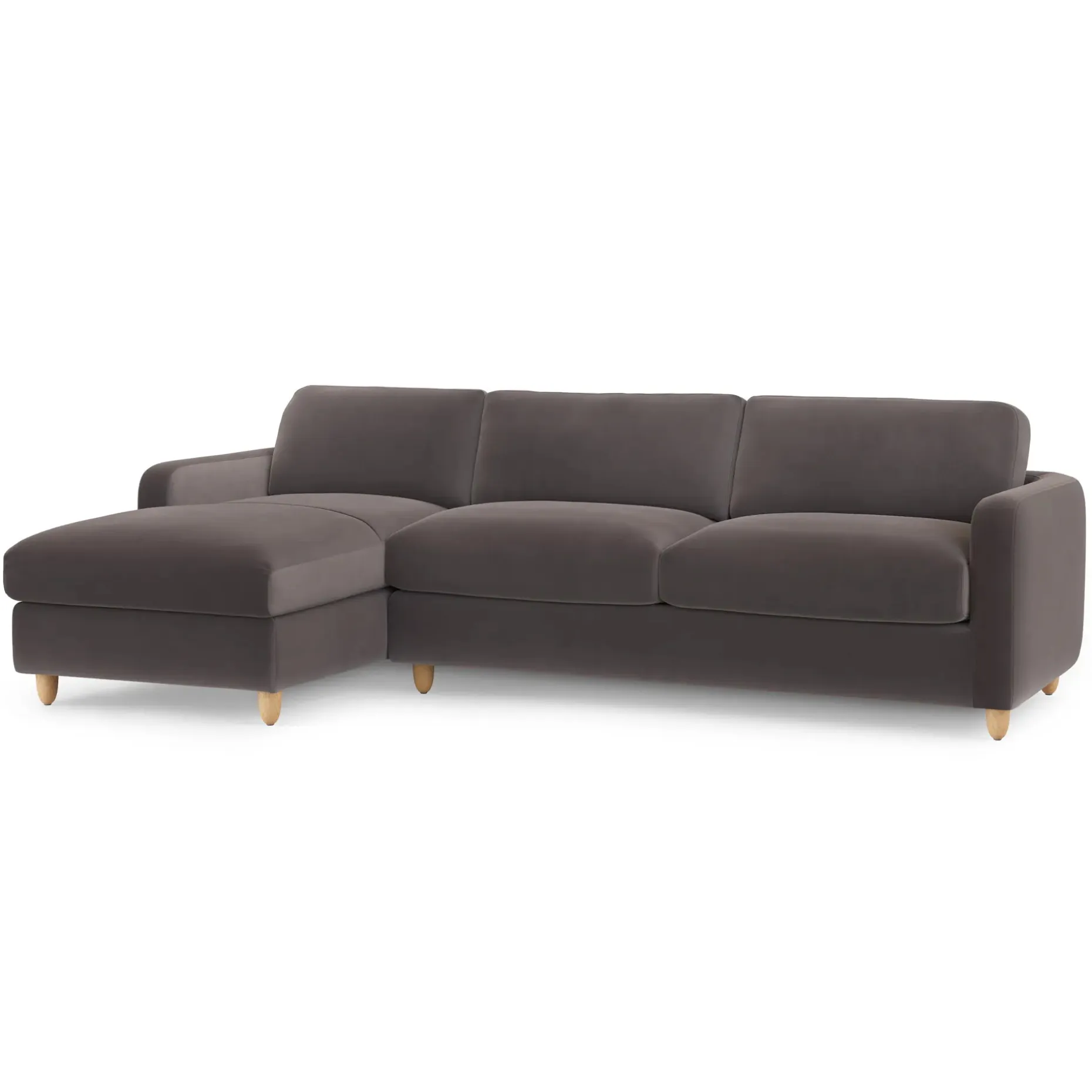 Vati 114" Velvet Left Storage Sleeper Sectional - Hale Warm Gray