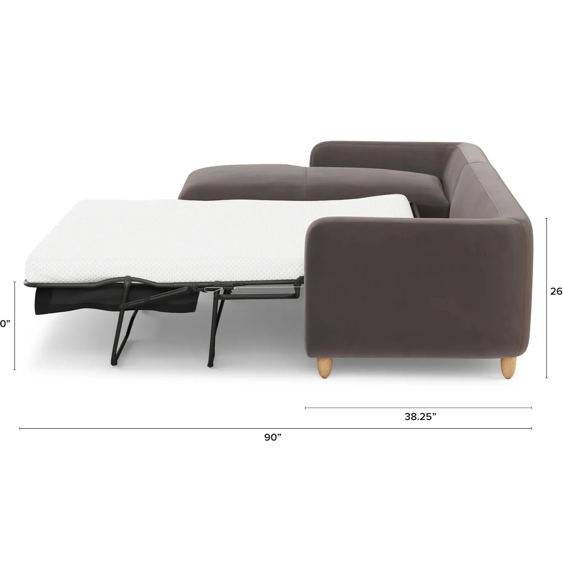 Vati 114" Velvet Left Storage Sleeper Sectional - Hale Warm Gray