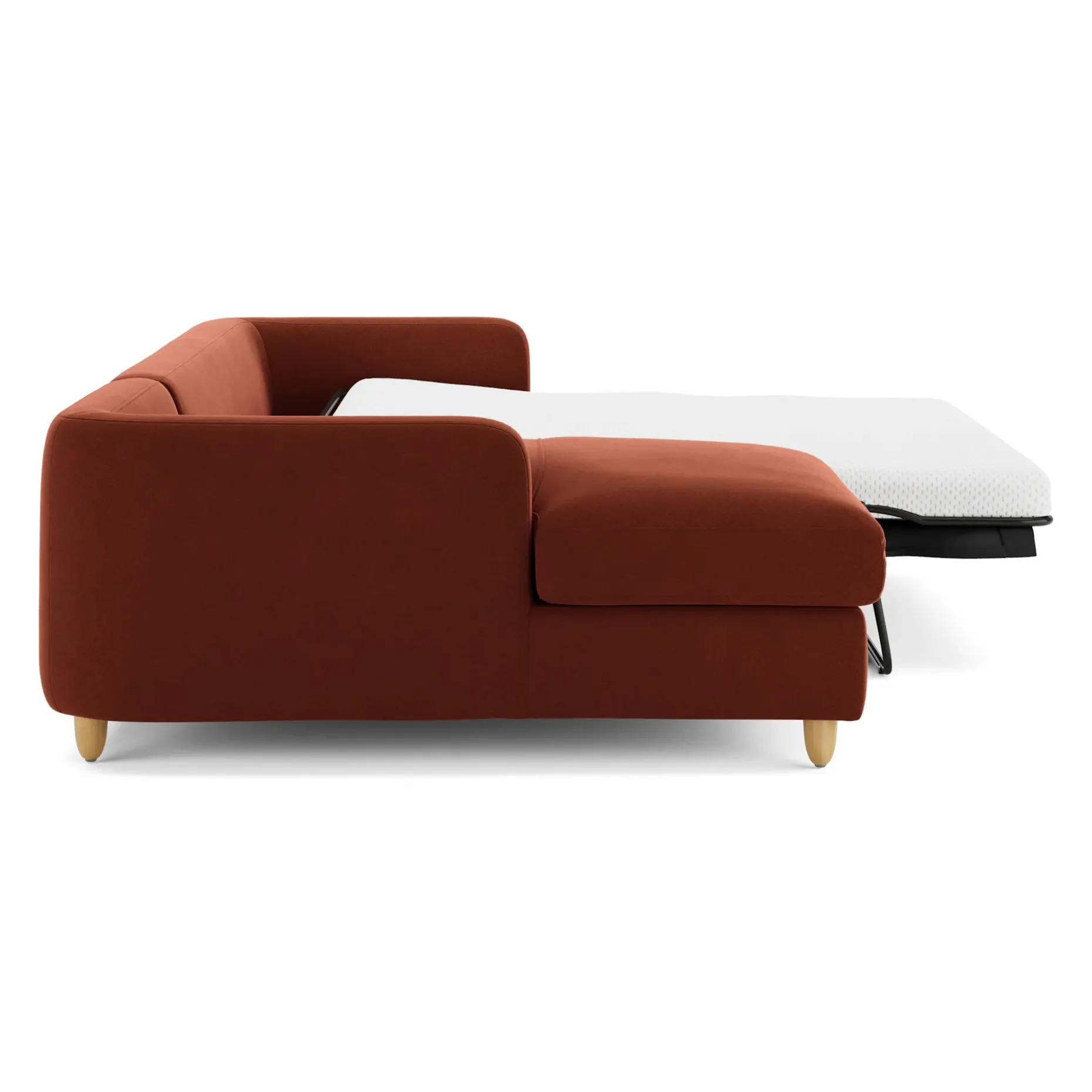Vati 114" Velvet Left Storage Sleeper Sectional - Hale Rust