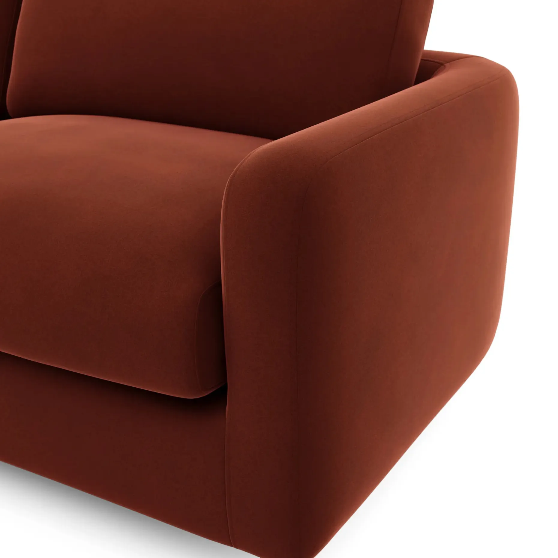 Vati 114" Velvet Left Storage Sleeper Sectional - Hale Rust