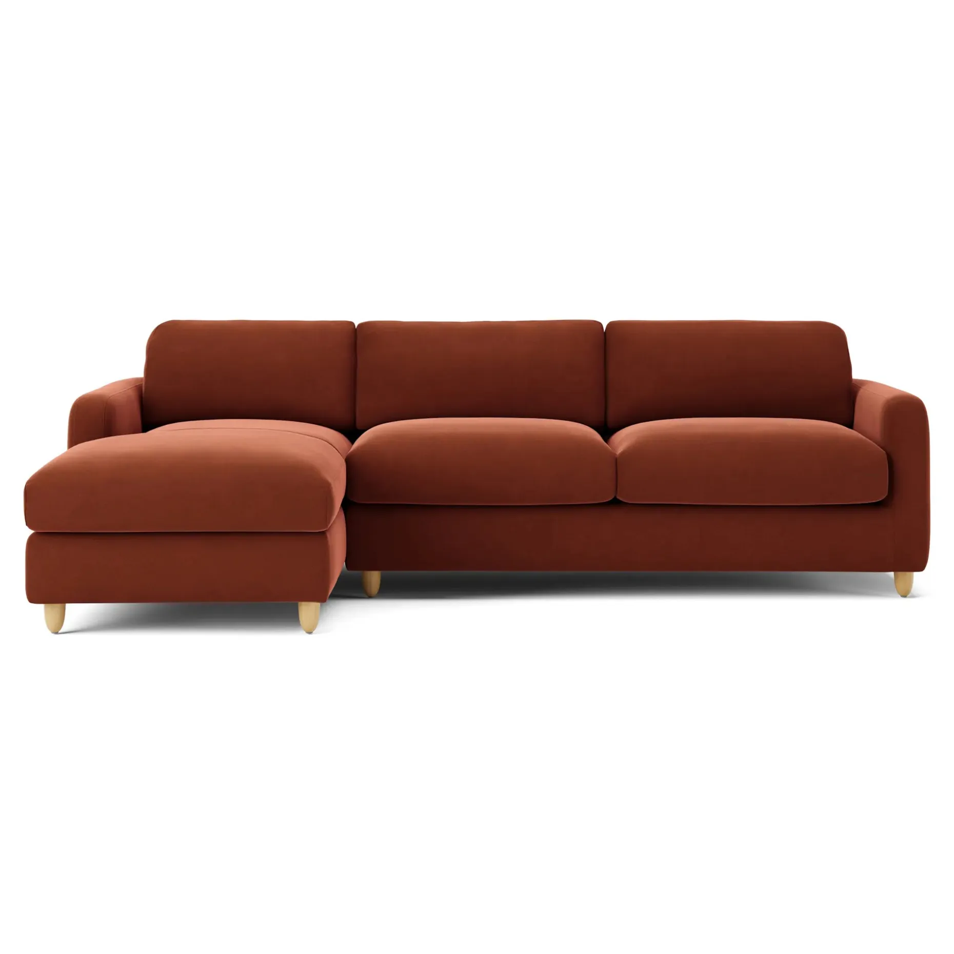 Vati 114" Velvet Left Storage Sleeper Sectional - Hale Rust