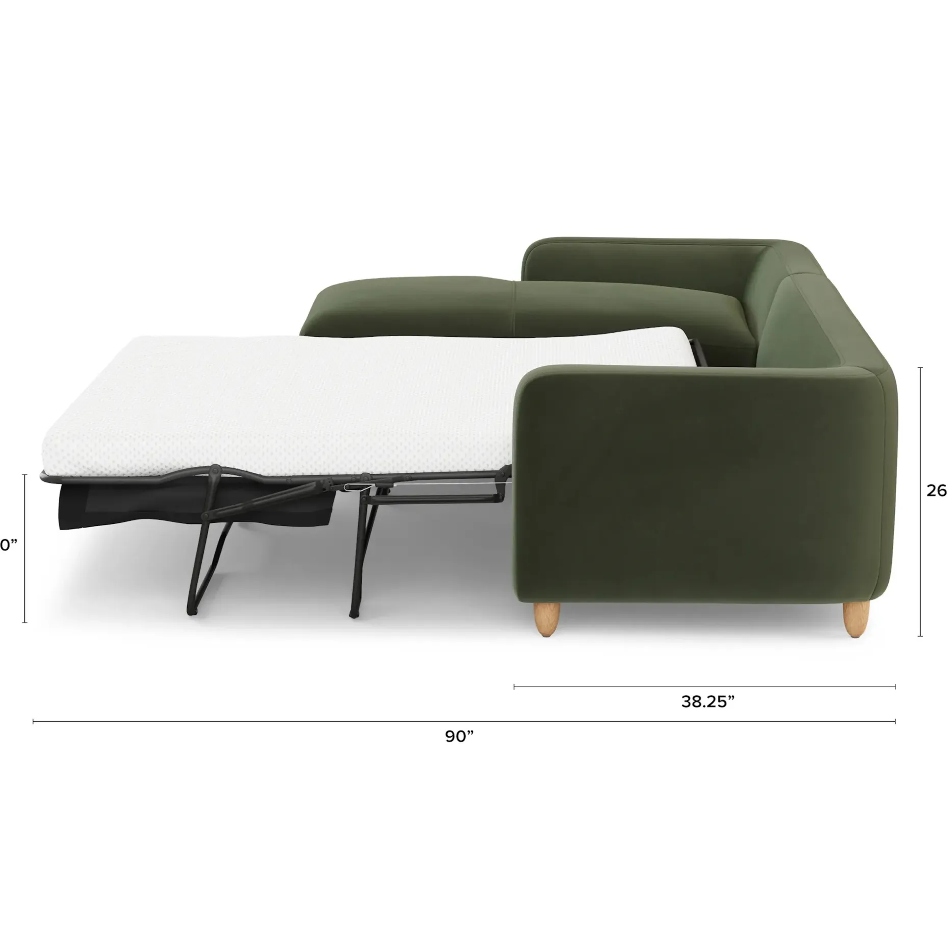 Vati 114" Velvet Left Storage Sleeper Sectional - Hale Fir Green