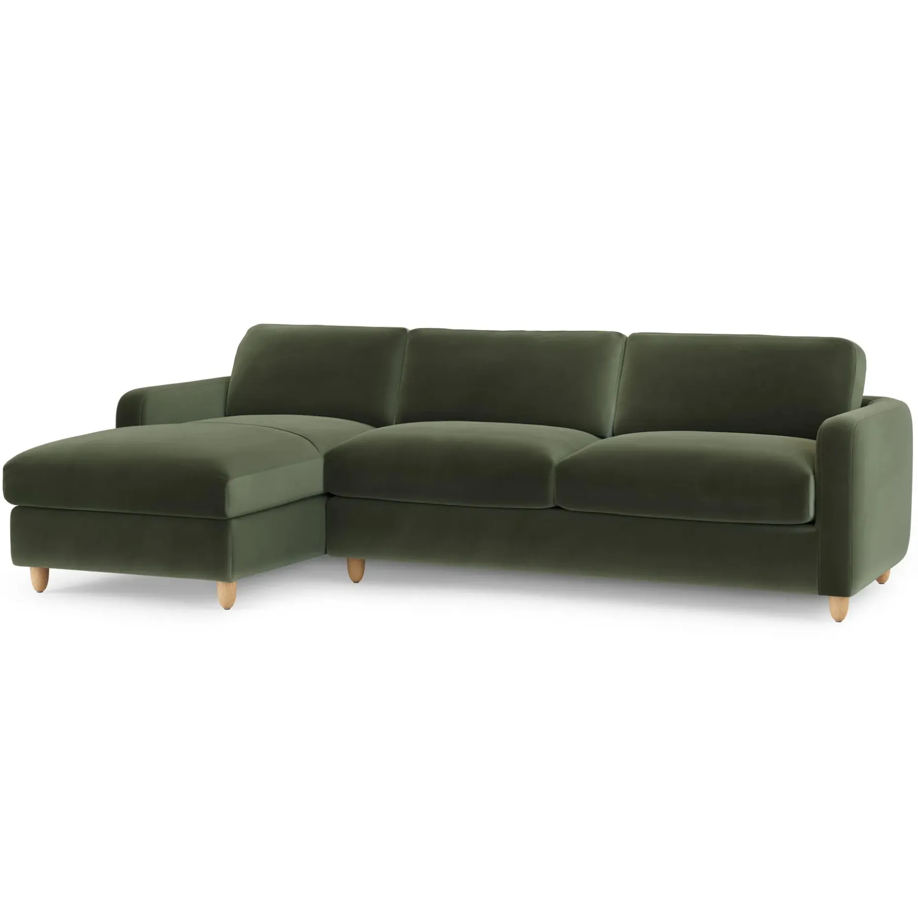 Vati 114" Velvet Left Storage Sleeper Sectional - Hale Fir Green