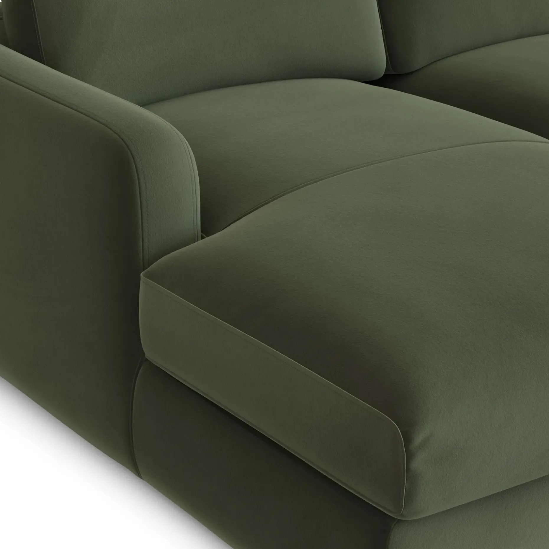 Vati 114" Velvet Left Storage Sleeper Sectional - Hale Fir Green