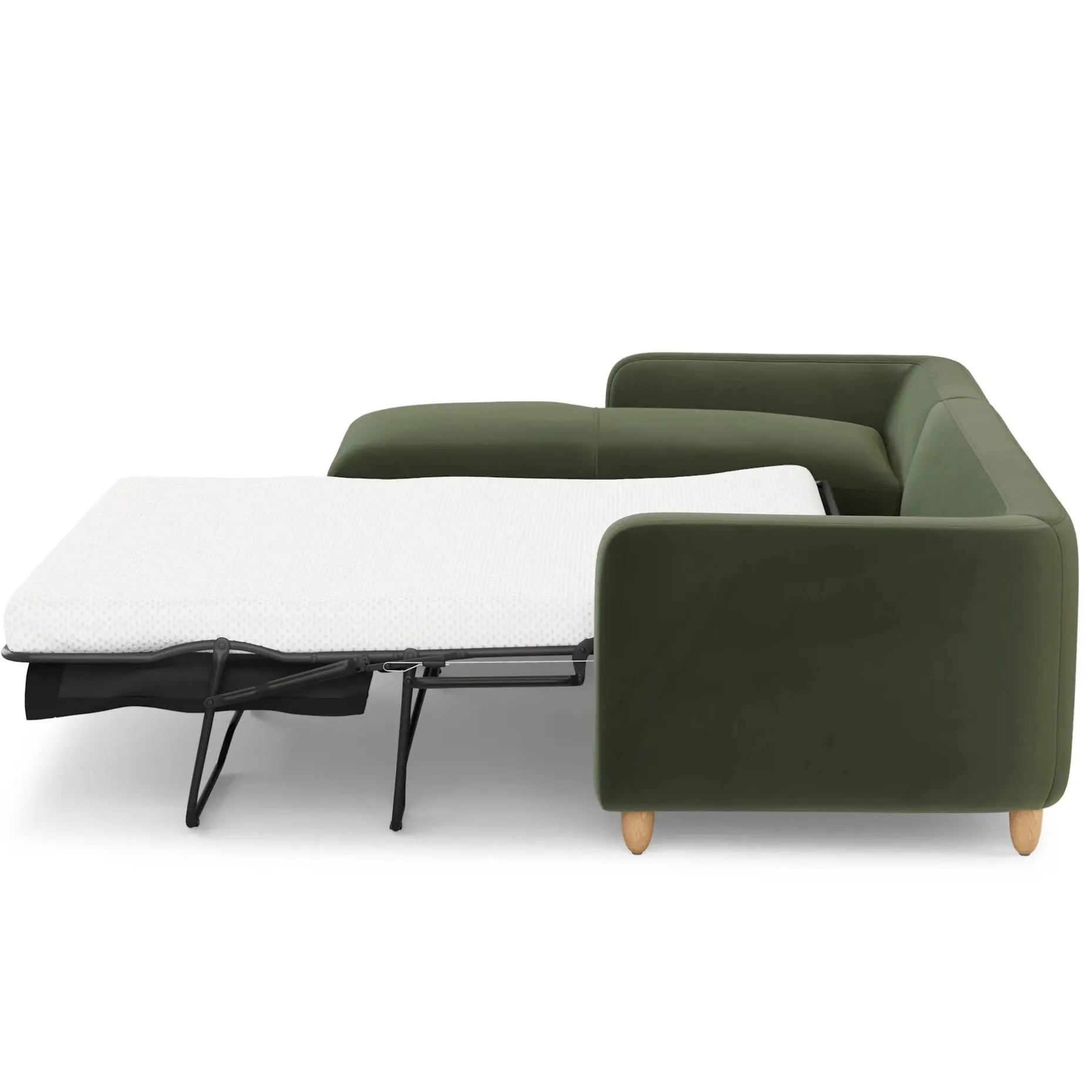Vati 114" Velvet Left Storage Sleeper Sectional - Hale Fir Green