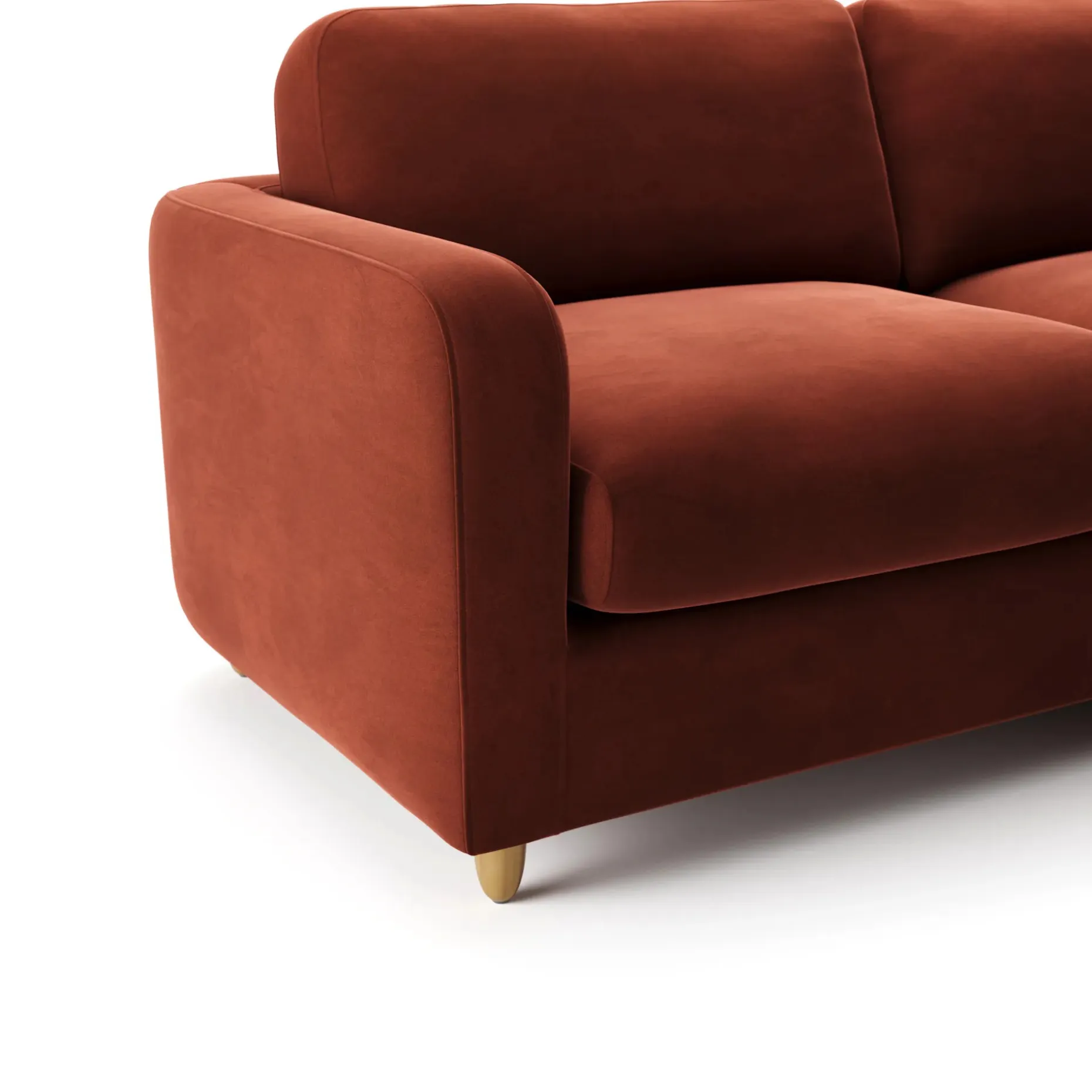 Vati 80" Velvet Right Storage Sectional - Hale Rust