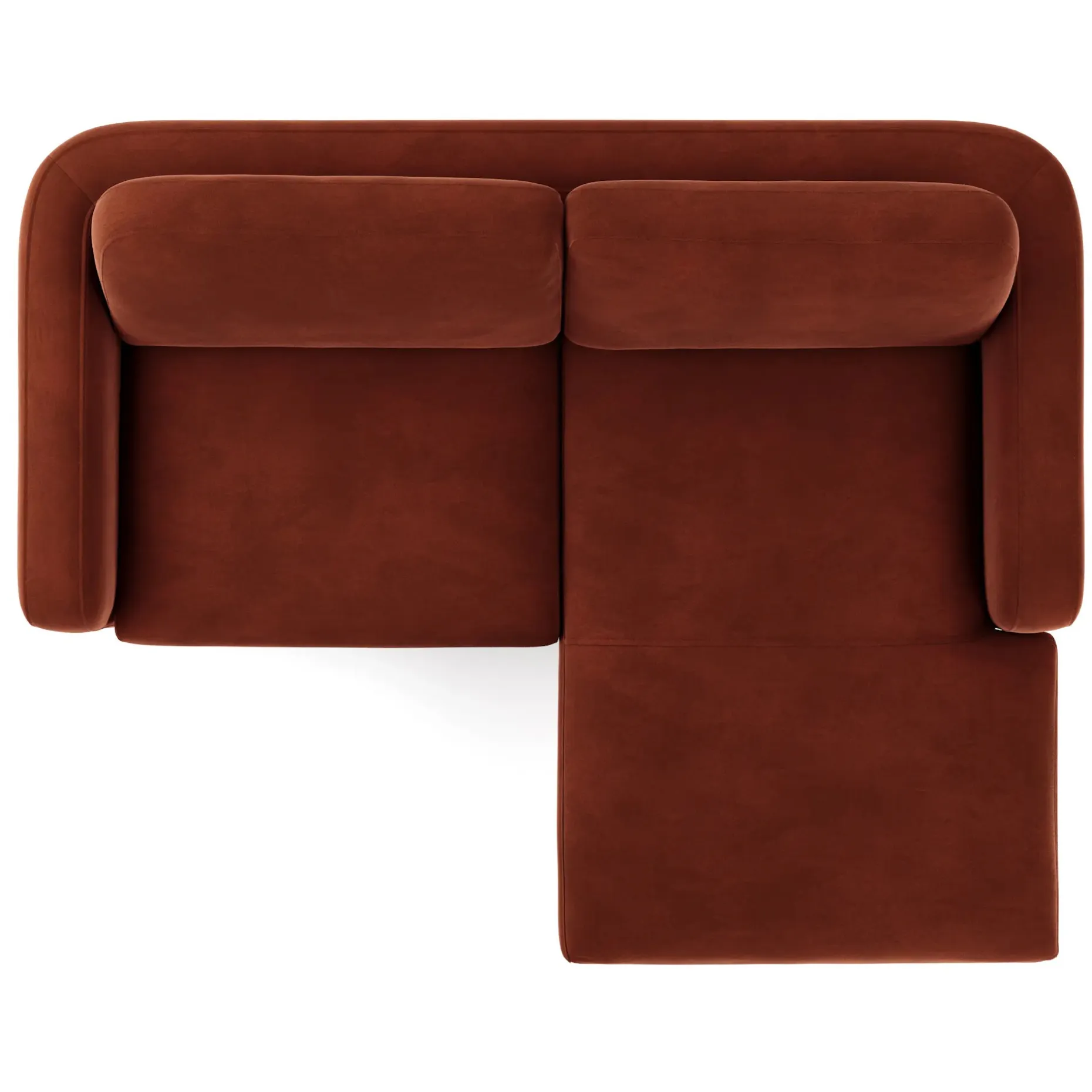 Vati 80" Velvet Right Storage Sectional - Hale Rust