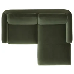 Vati 80" Velvet Right Storage Sectional - Natural Oak and Hale Fir Green