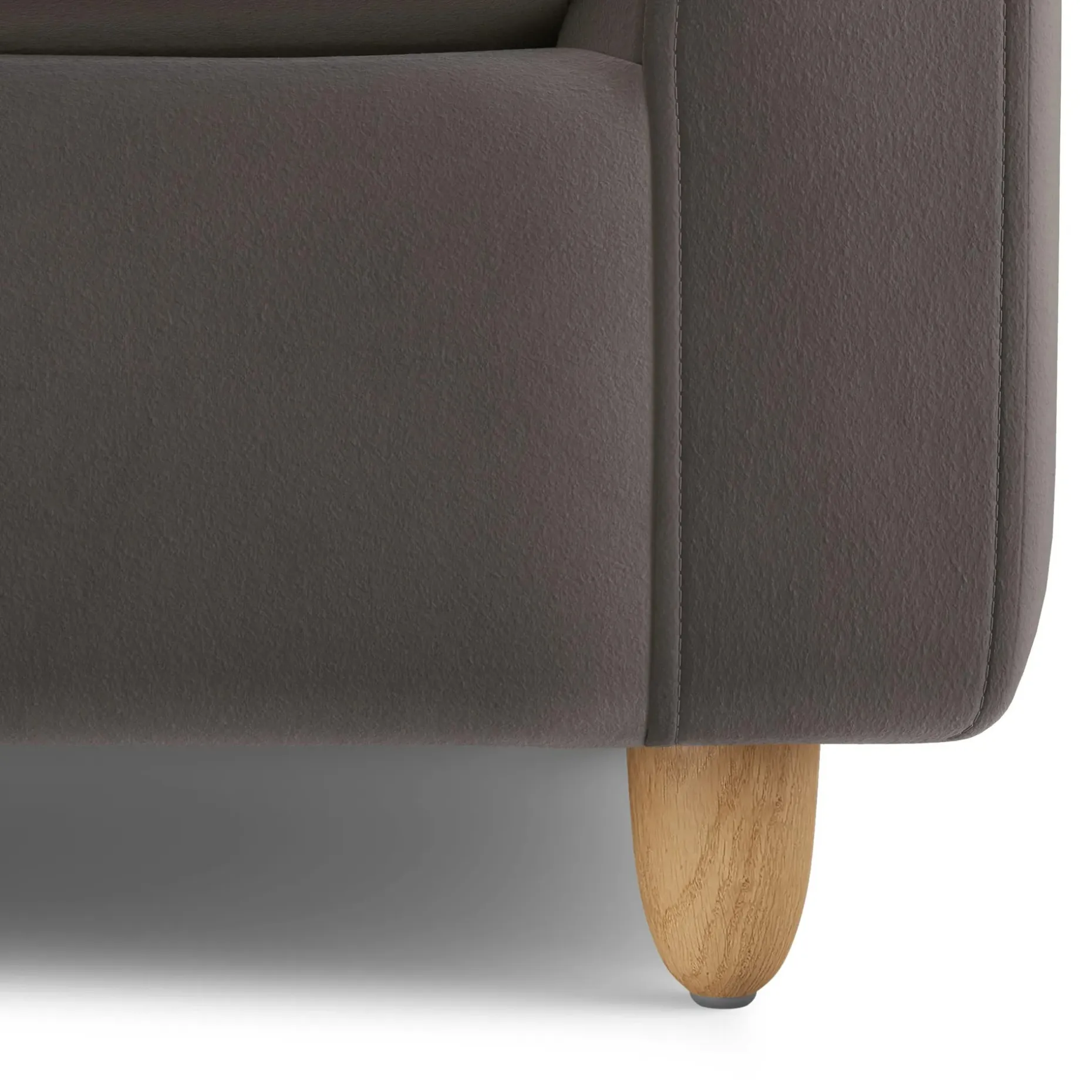 Vati 80" Velvet Right Storage Sectional - Natural Oak and Hale Warm Gray