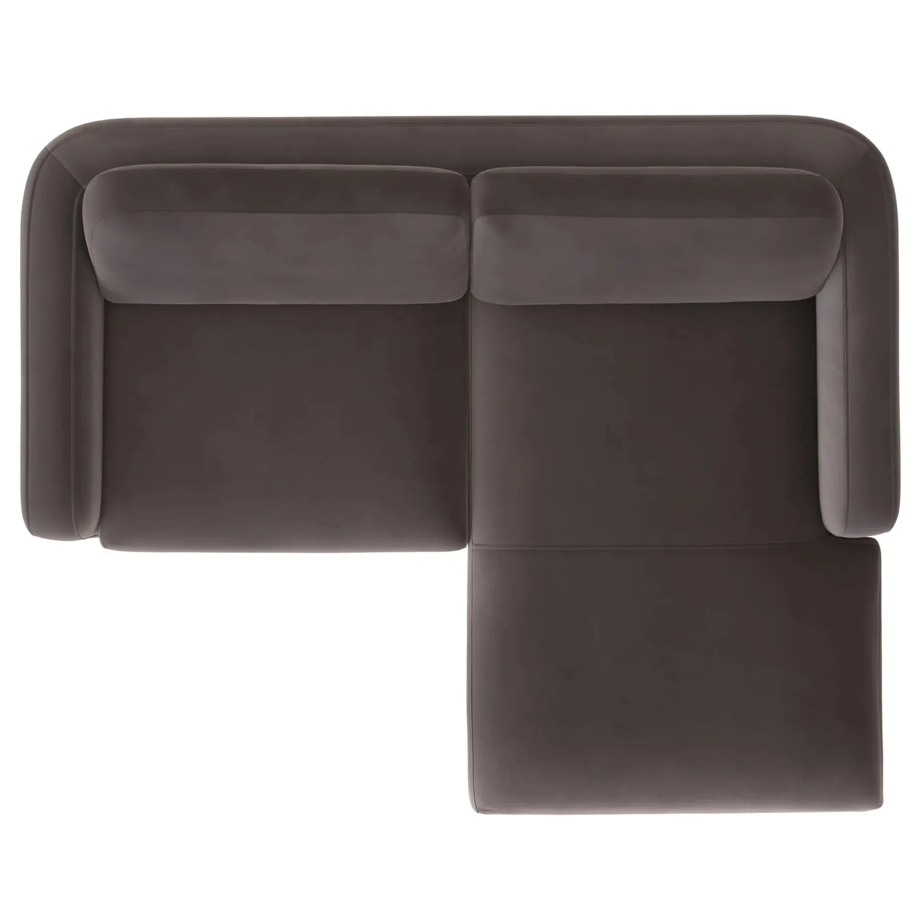 Vati 80" Velvet Right Storage Sectional - Natural Oak and Hale Warm Gray