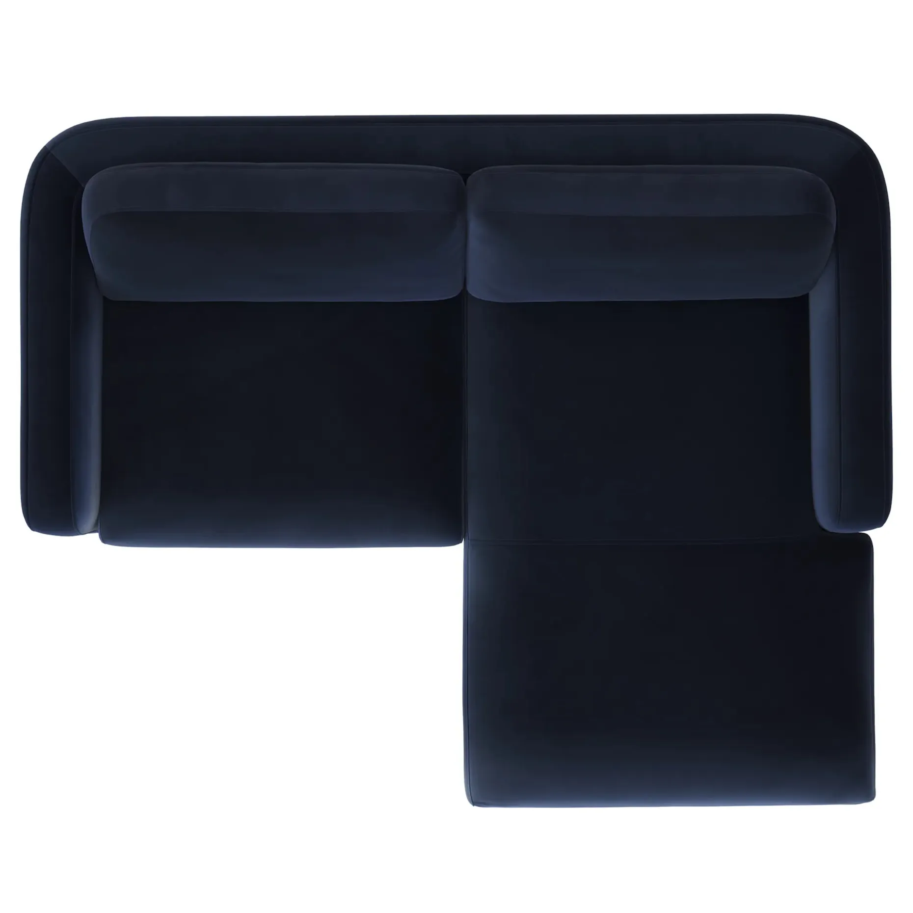 Vati 80" Velvet Right Storage Sectional - Natural Oak and Hale Ink