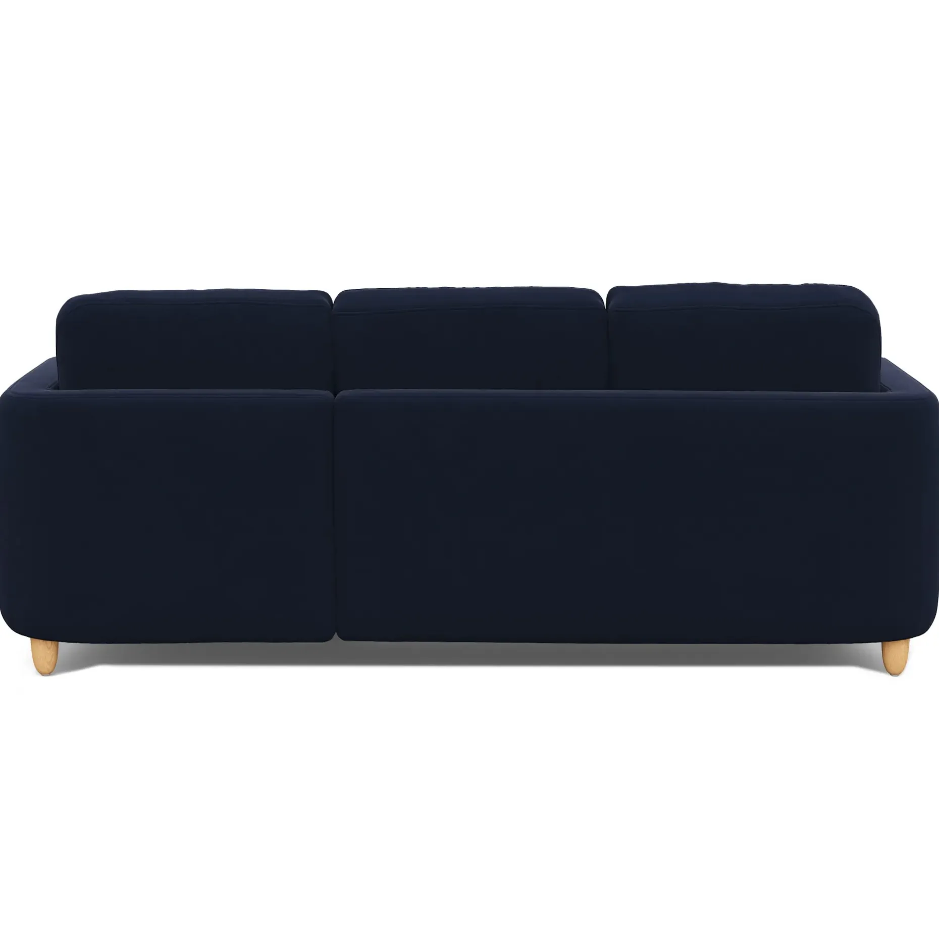 Vati 90.5" Velvet Right Storage Sectional - Natural Oak and Hale Ink