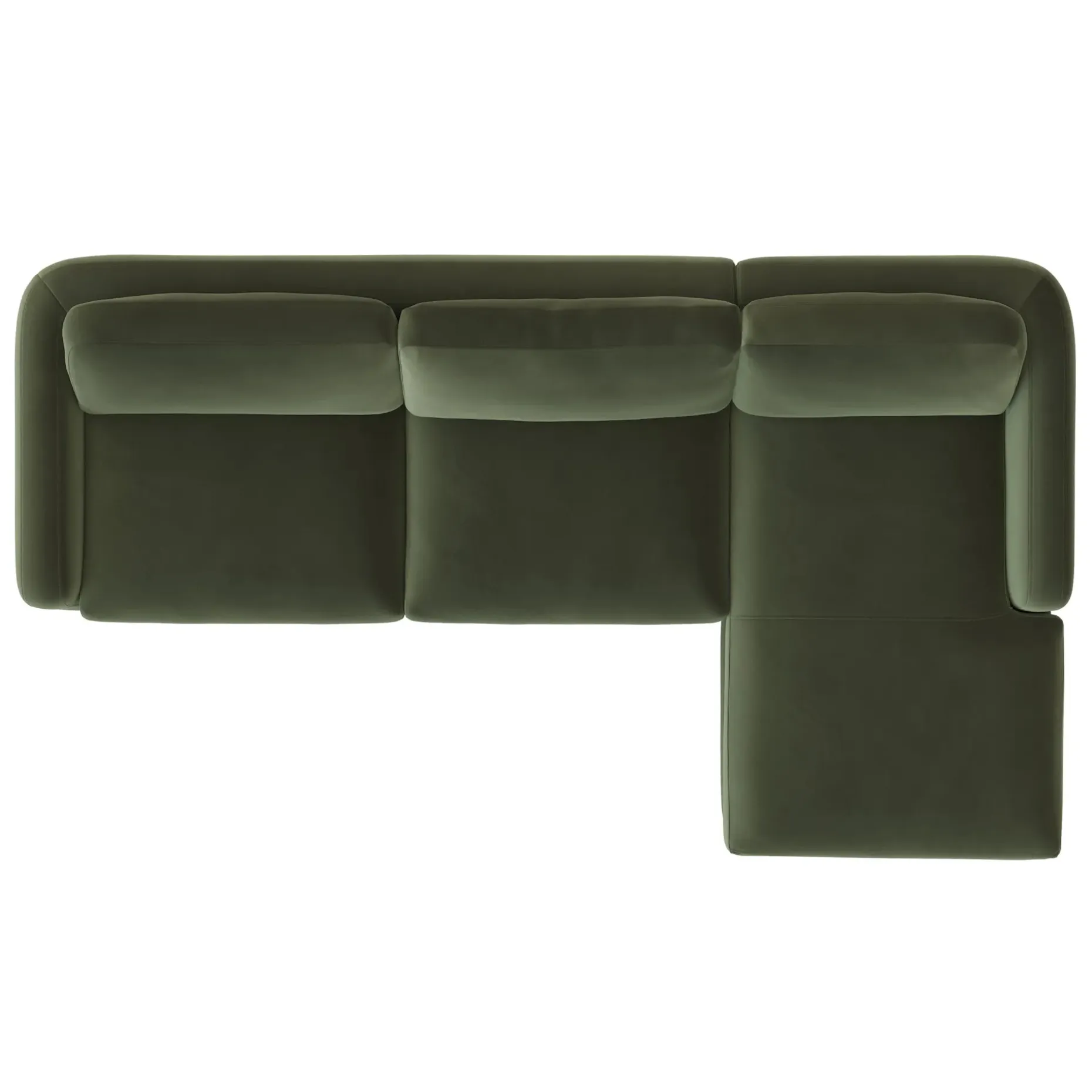 Vati 114" Velvet Right Storage Sleeper Sectional - Hale Fir Green