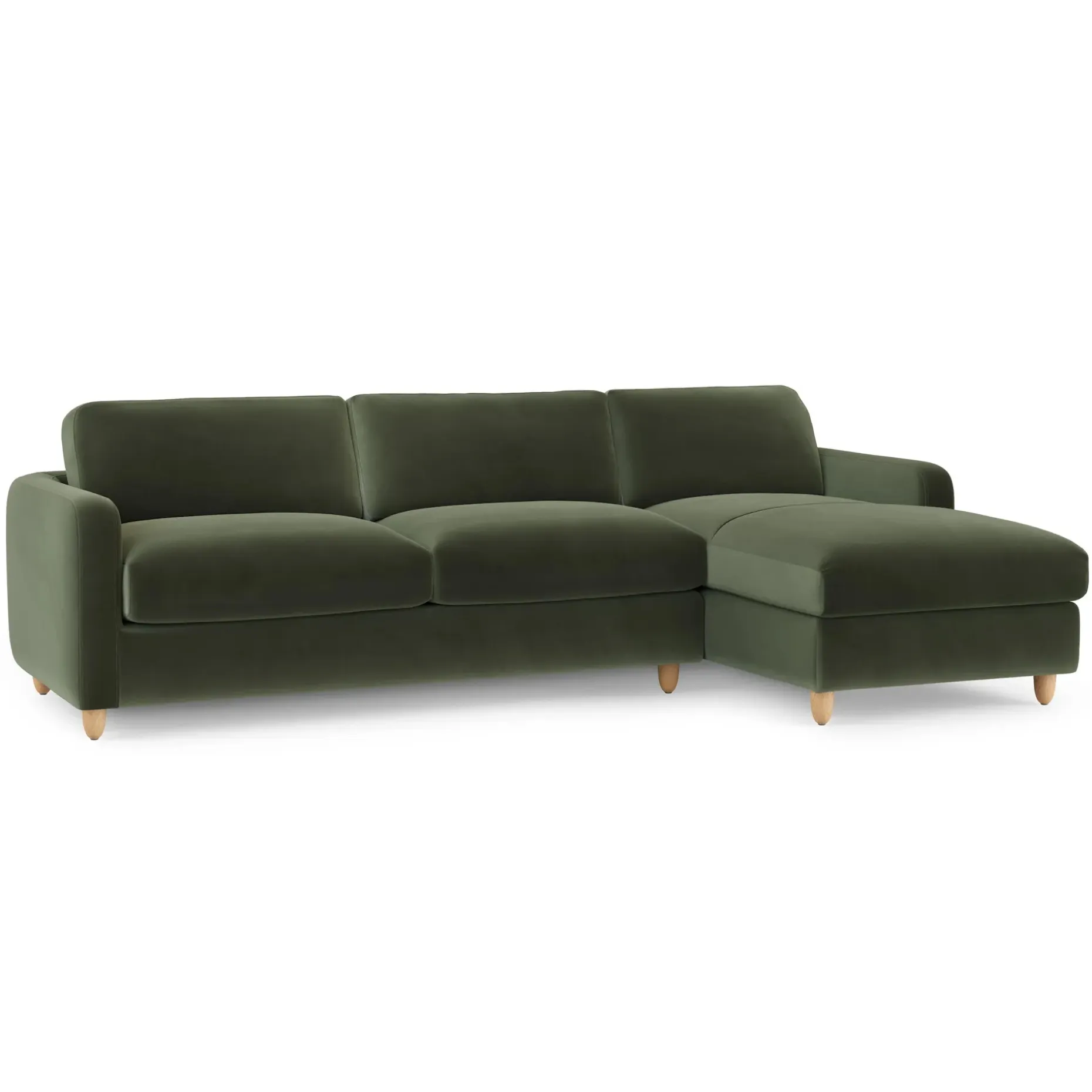 Vati 114" Velvet Right Storage Sleeper Sectional - Hale Fir Green