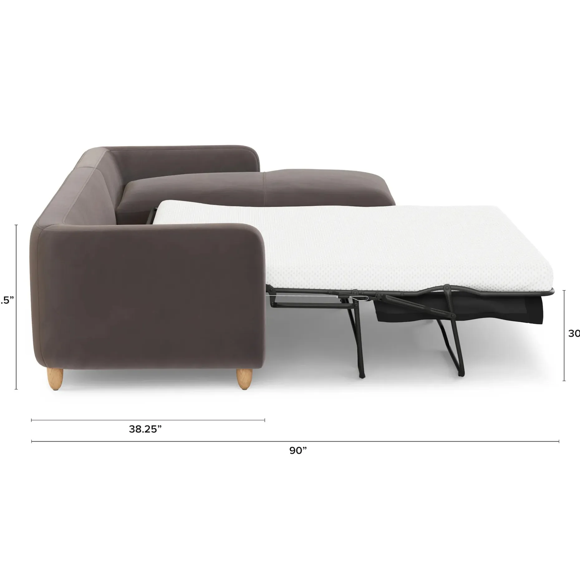 Vati 114" Velvet Right Storage Sleeper Sectional - Hale Warm Gray