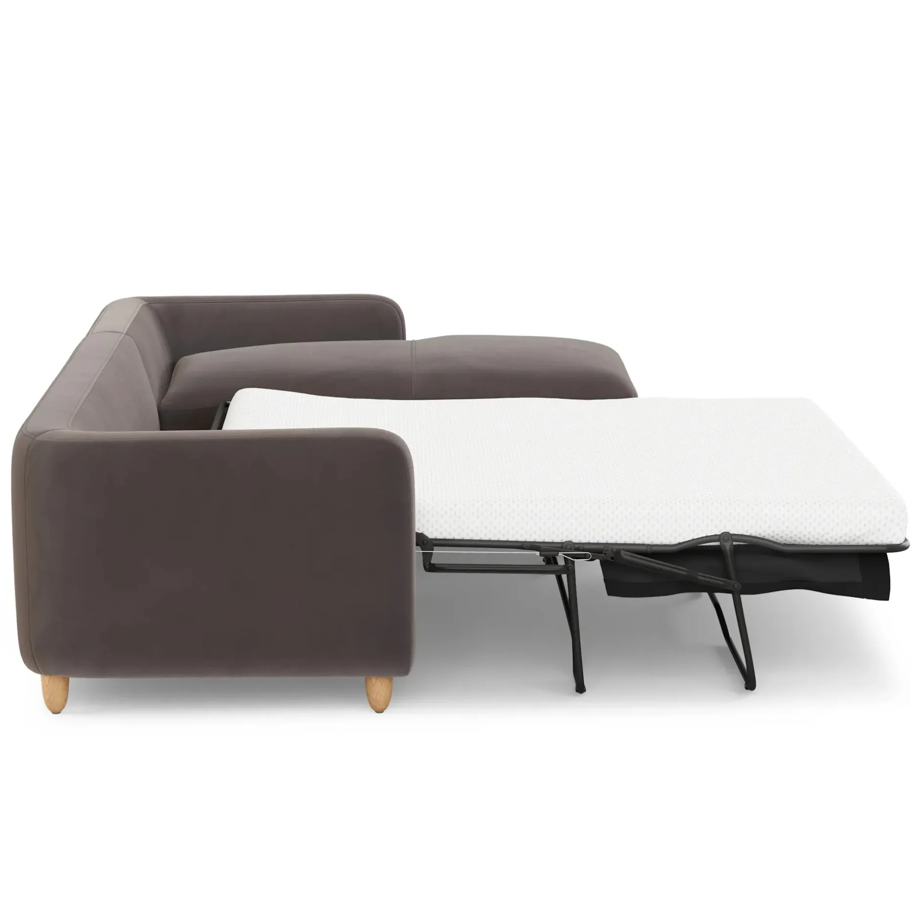 Vati 114" Velvet Right Storage Sleeper Sectional - Hale Warm Gray