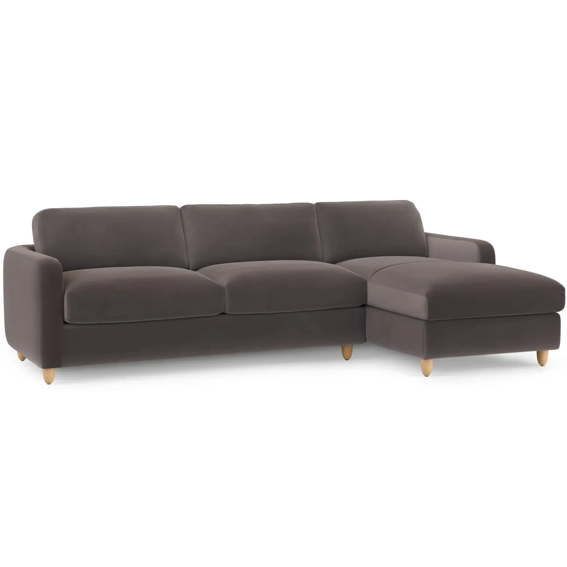Vati 114" Velvet Right Storage Sleeper Sectional - Hale Warm Gray