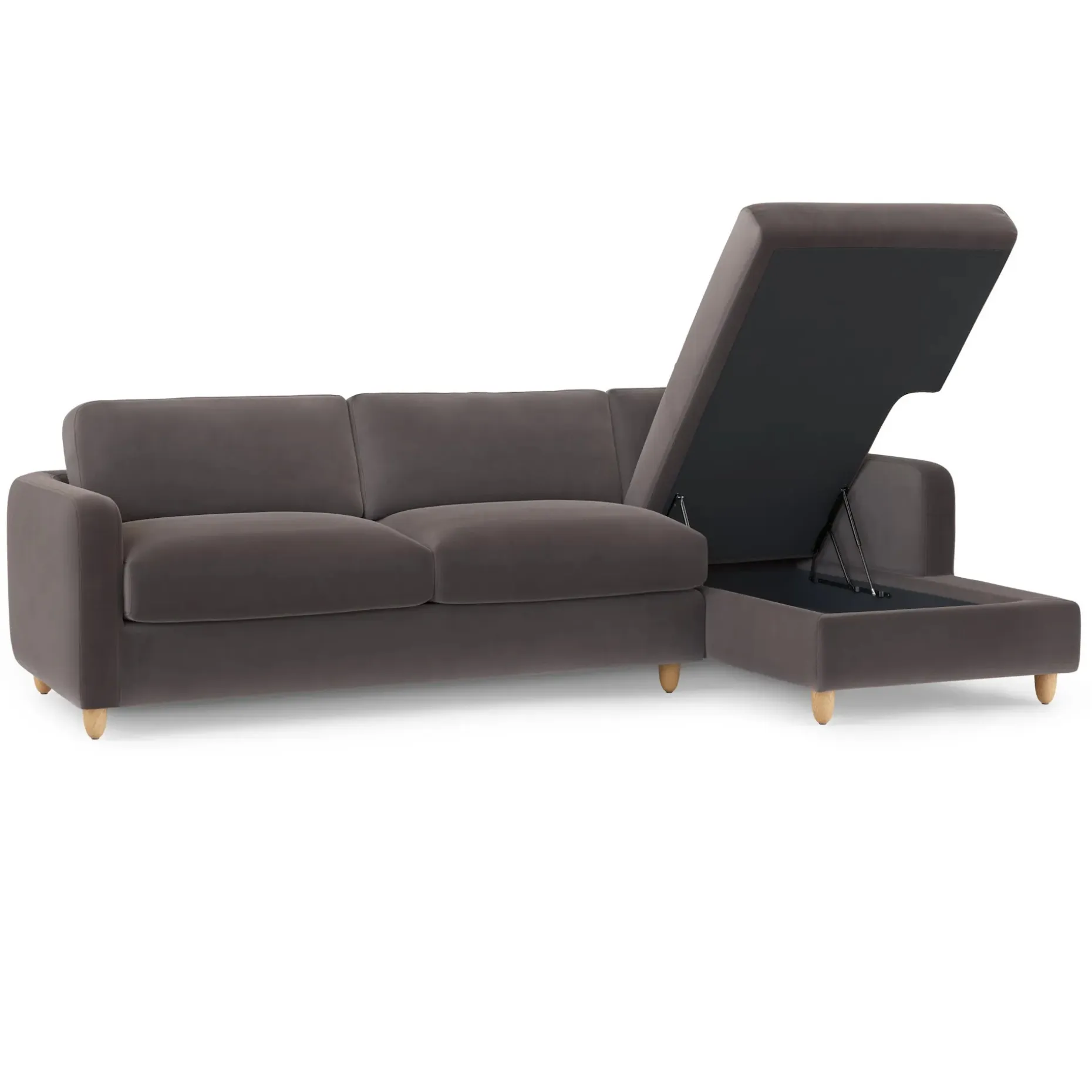 Vati 114" Velvet Right Storage Sleeper Sectional - Hale Warm Gray