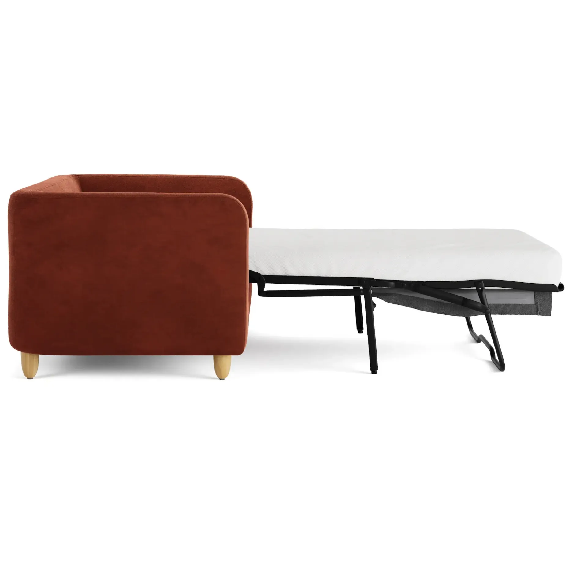 Vati 53" Velvet Sleeper Chair - Hale Rust