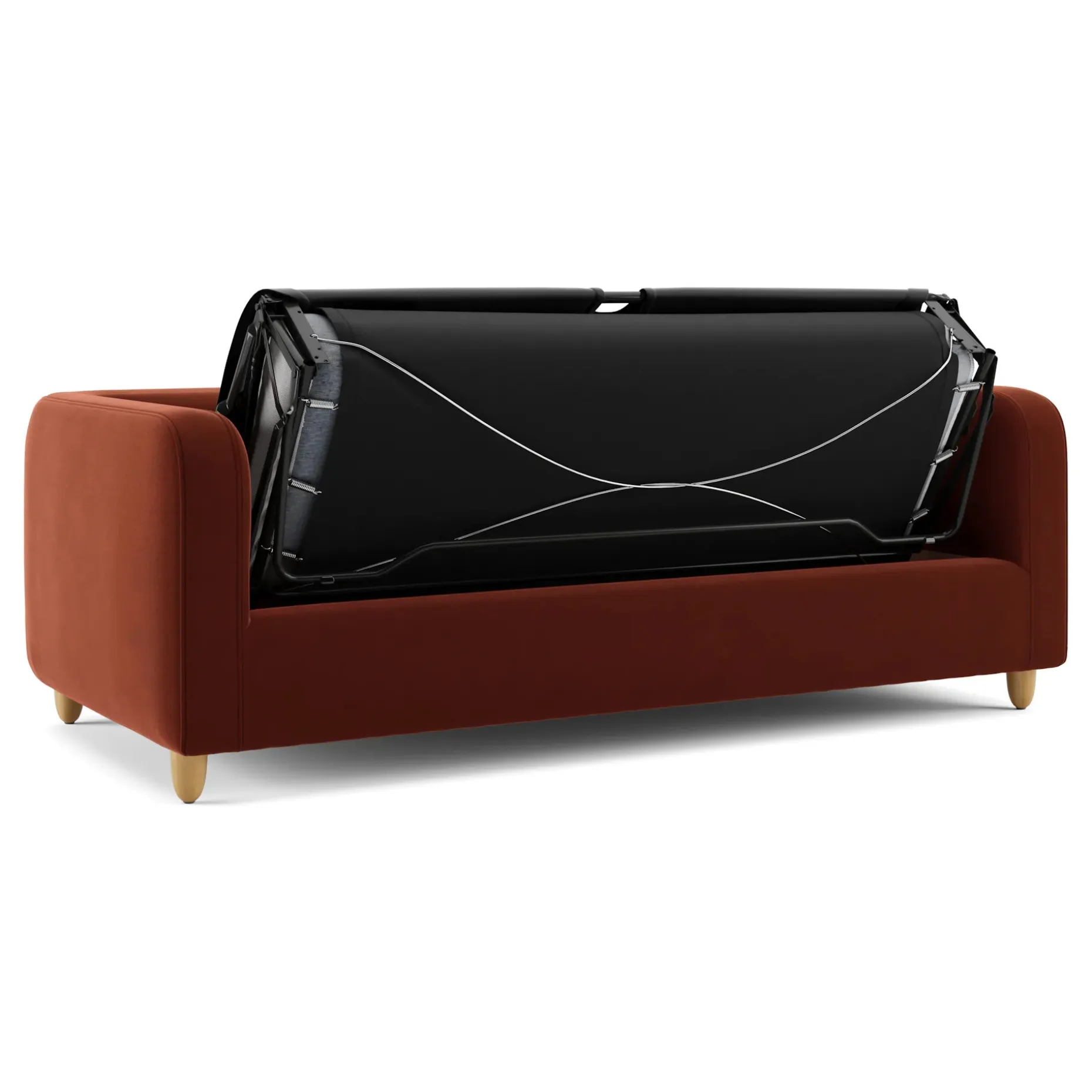 Vati 80" Velvet Sofa Bed - Hale Rust