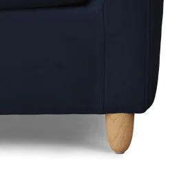 Vati 80" Velvet Sofa Bed - Natural Oak and Hale Ink